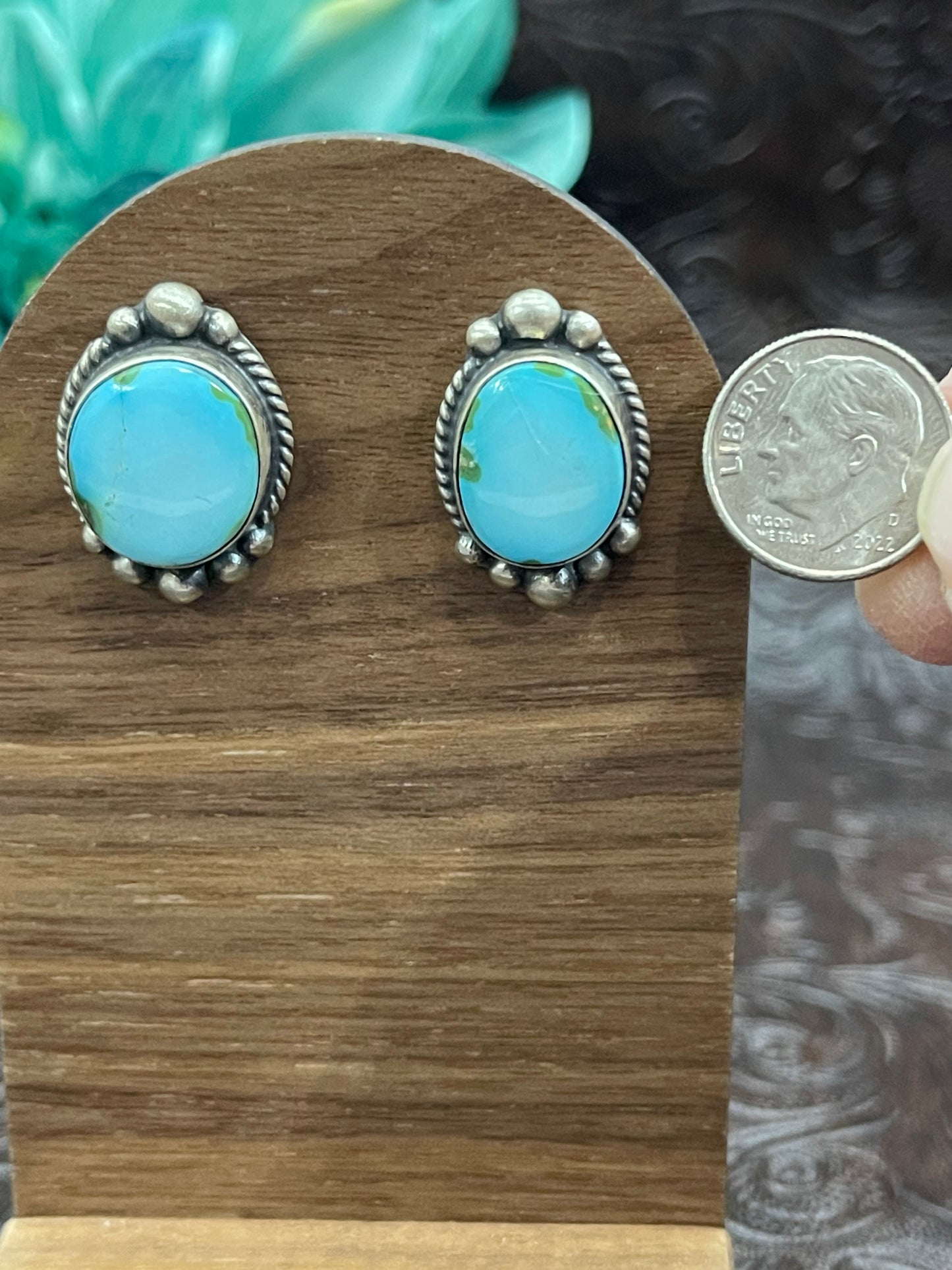 Sonoran Gold Turquoise Oval Earrings
