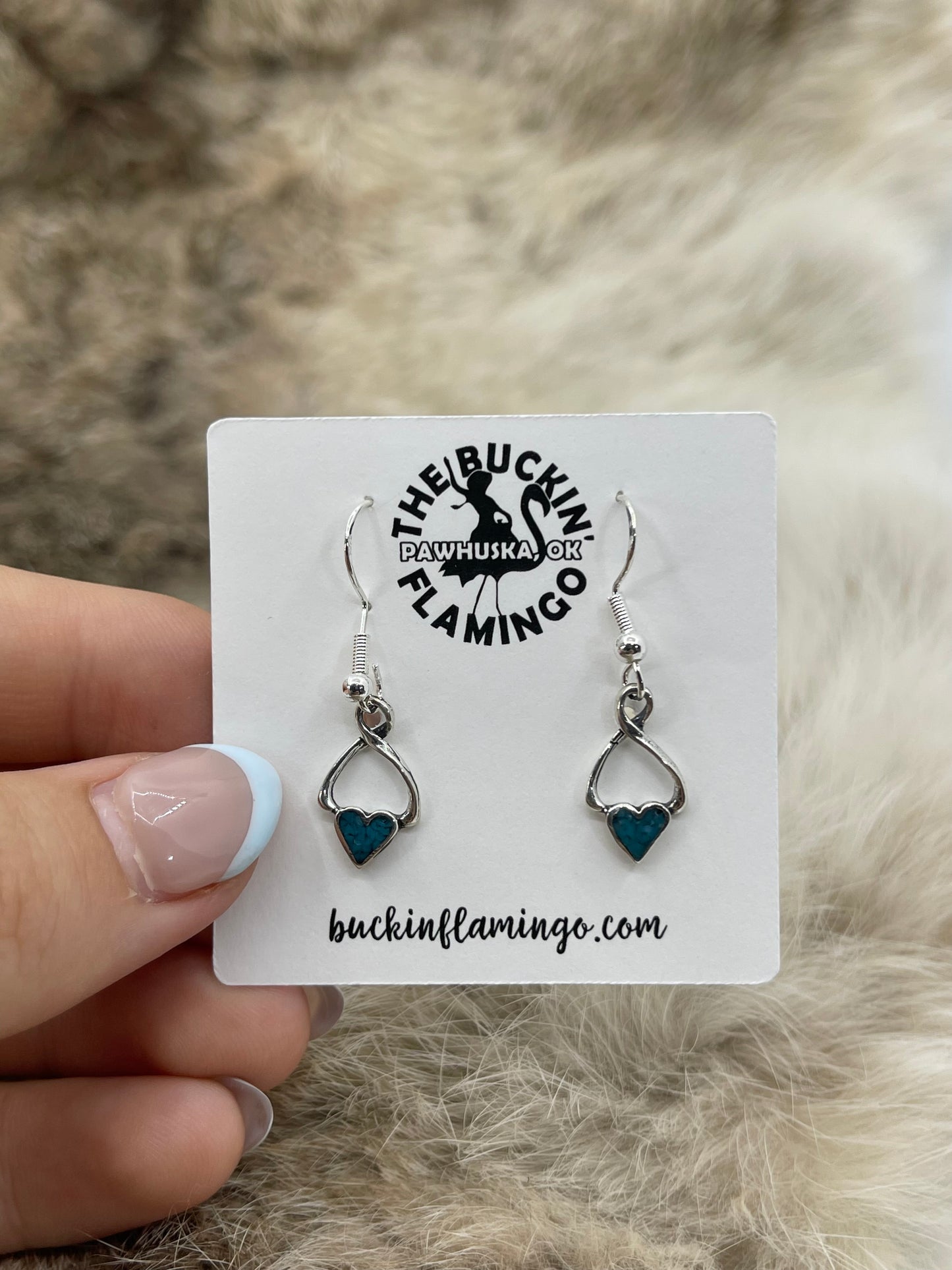 Small Turquoise Heart Dangle Earrings
