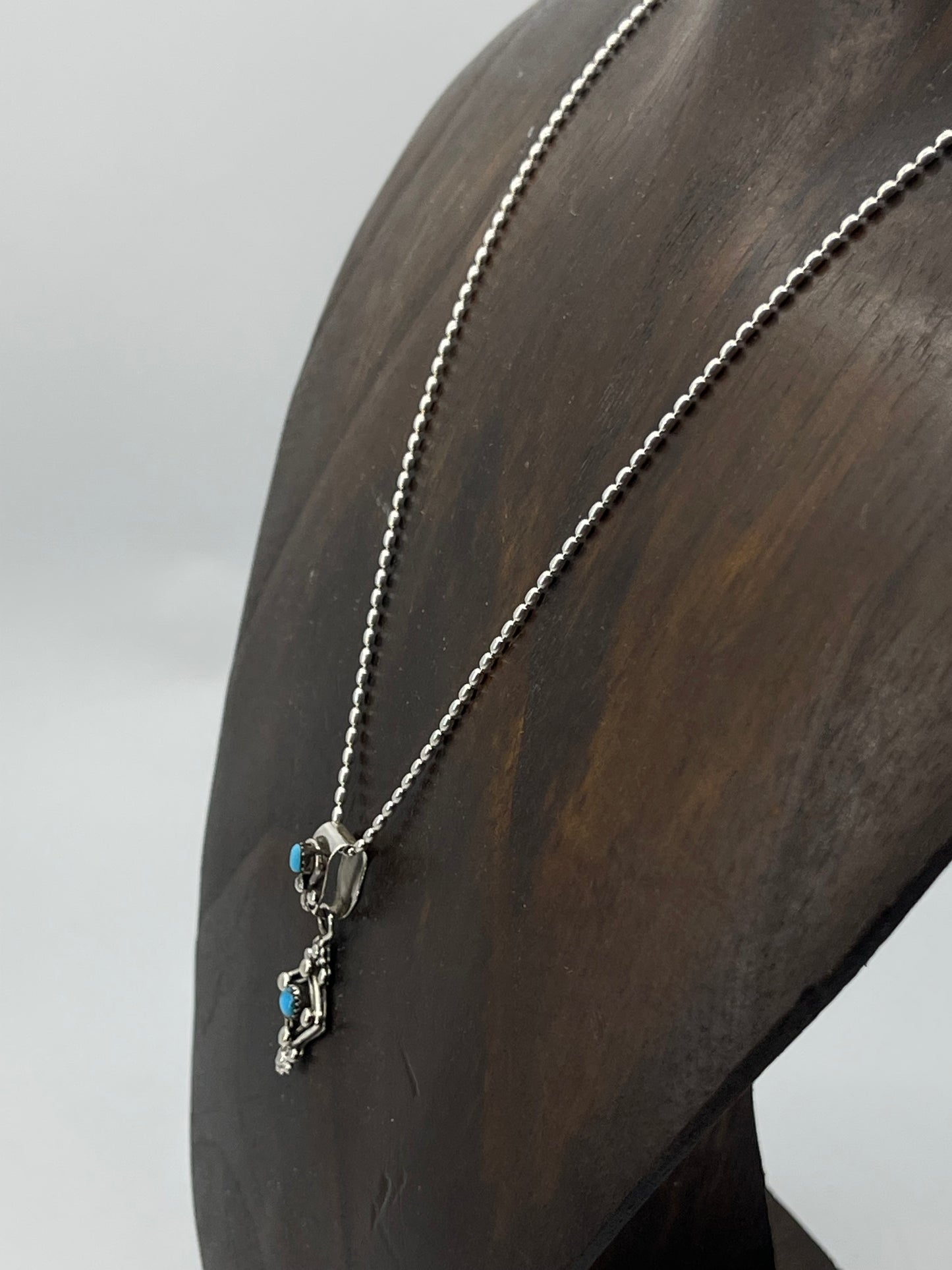 16" Turquoise Pendant Necklace by Verdi Booqua, Zuni