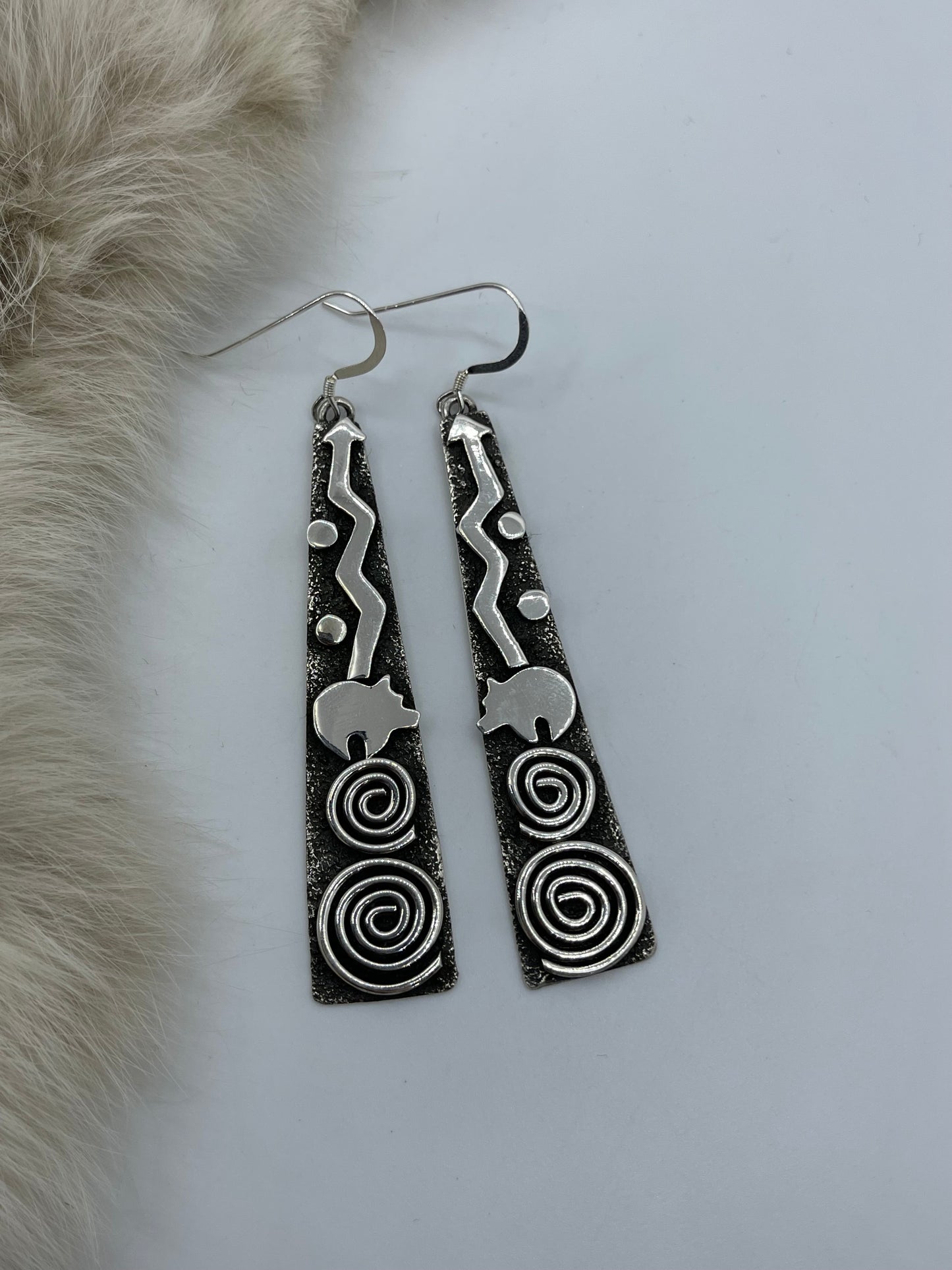 Tee Pee Petroglyph Earrings by Alex Sanchez, Navajo