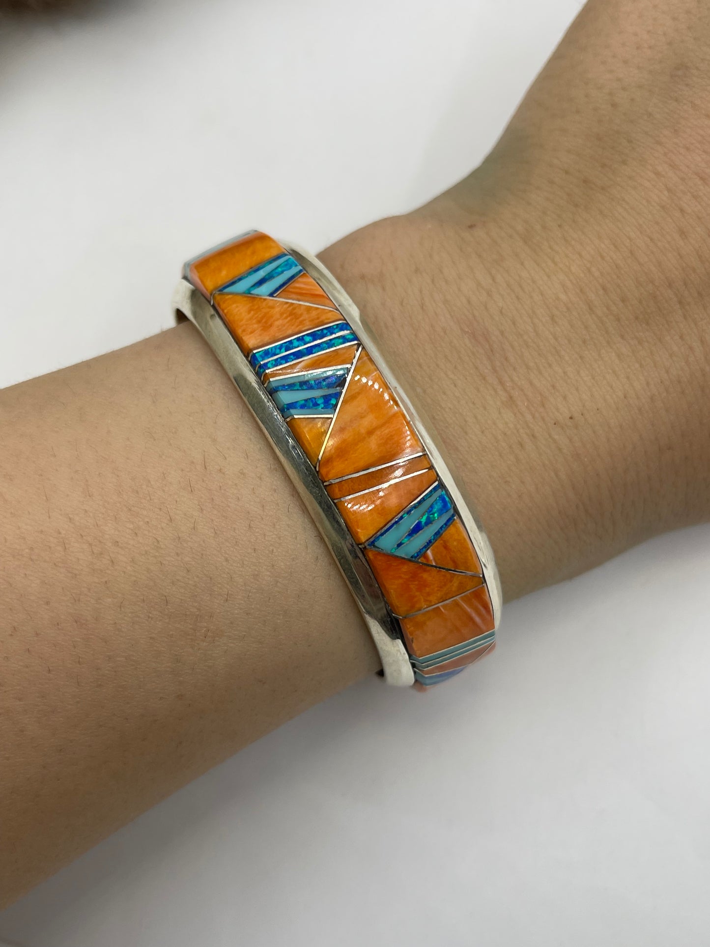 6.75” Spiny & Opal & Turquoise Cuff