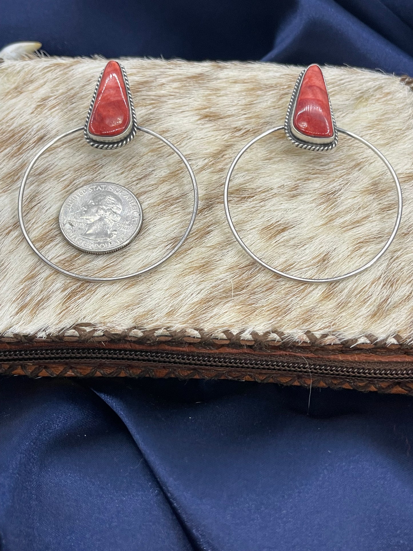 Red Spiny Oyster Shell Earrings