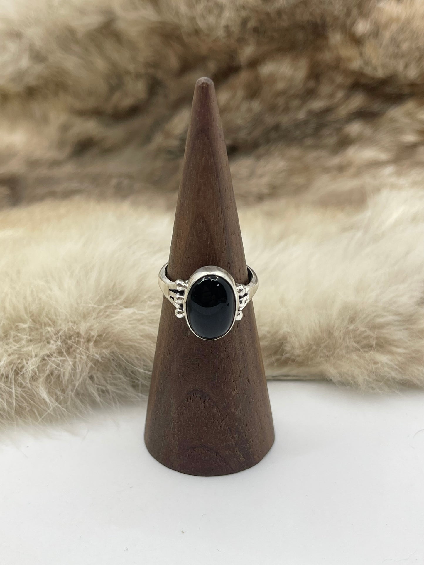 6.0 Black Onyx Ring by Jerryson Henio, Navajo