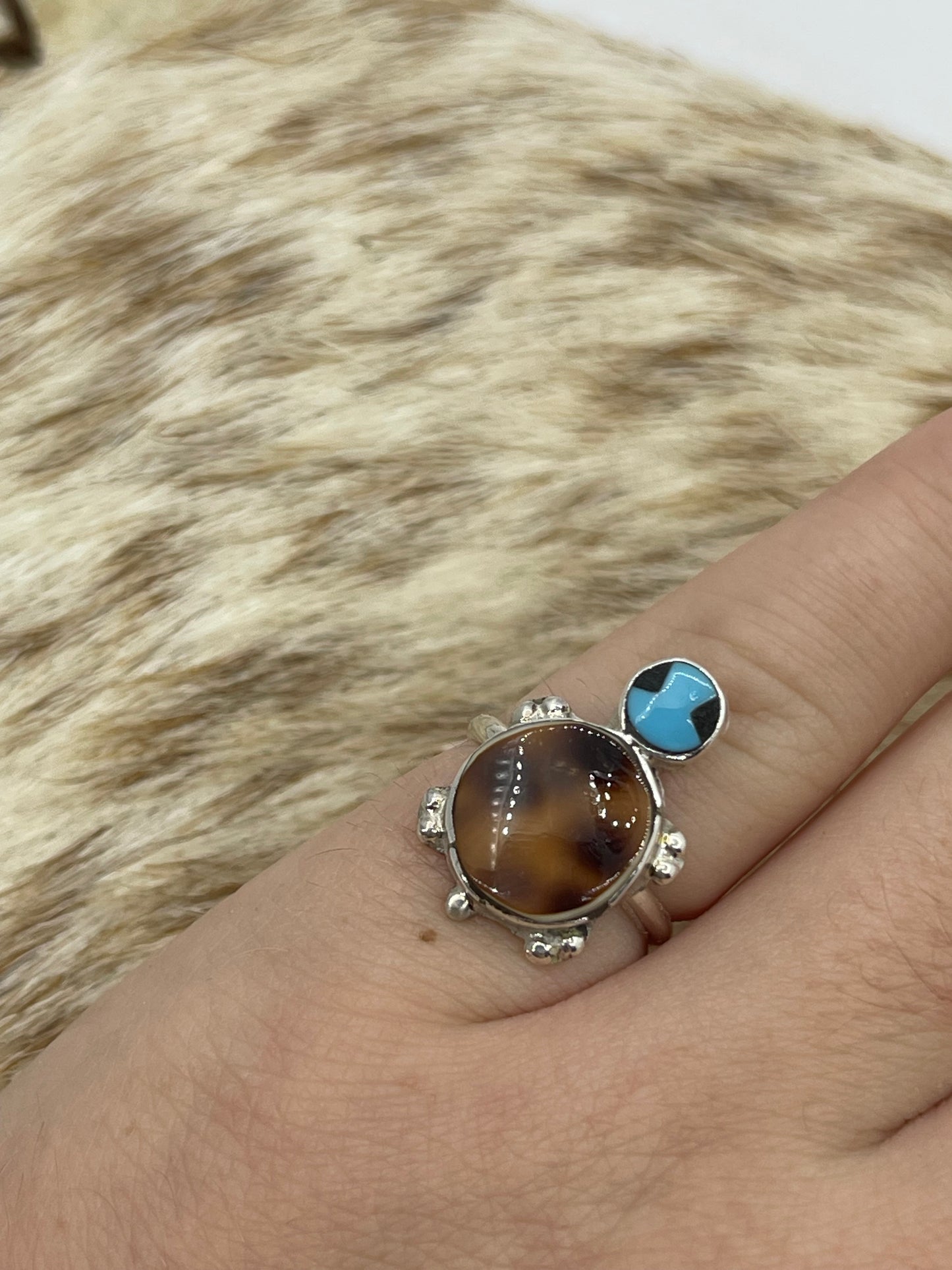 Turtle Ring by Kathryn Qualo, Zuni