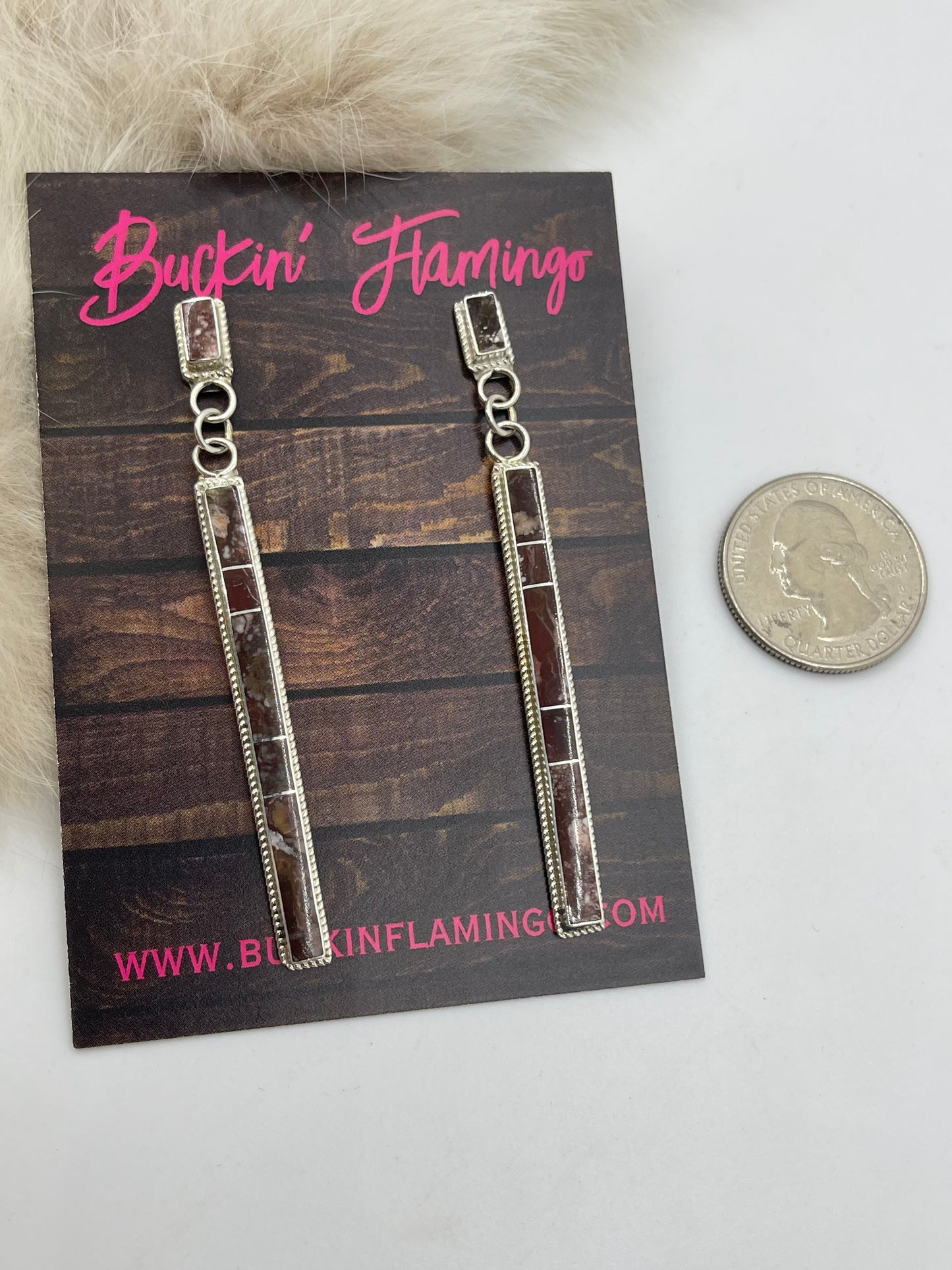 3" Wild Horse Earrings by Ricky T. Booqua, Zuni