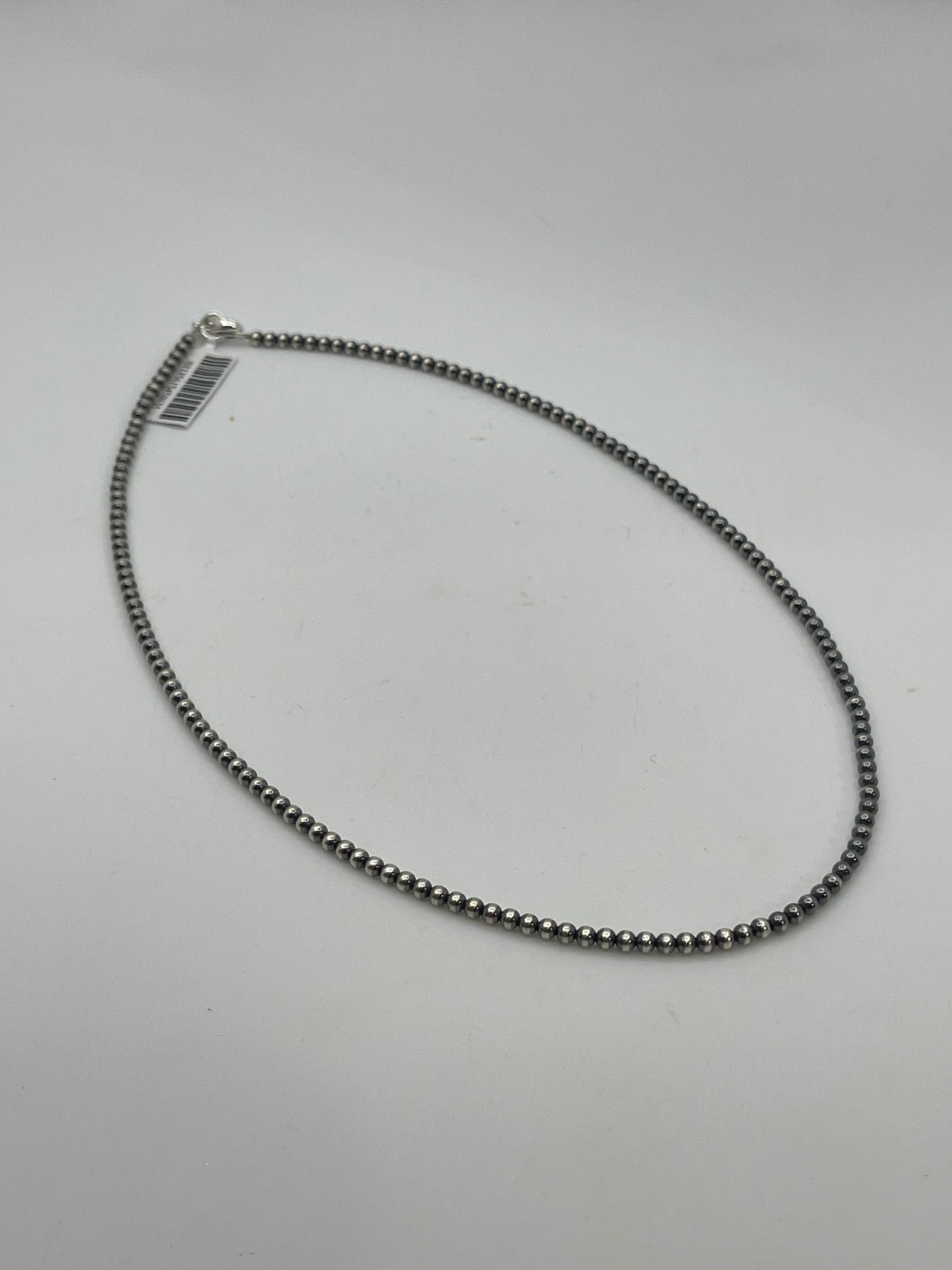 18" 3mm Navajo Style Pearl Necklace