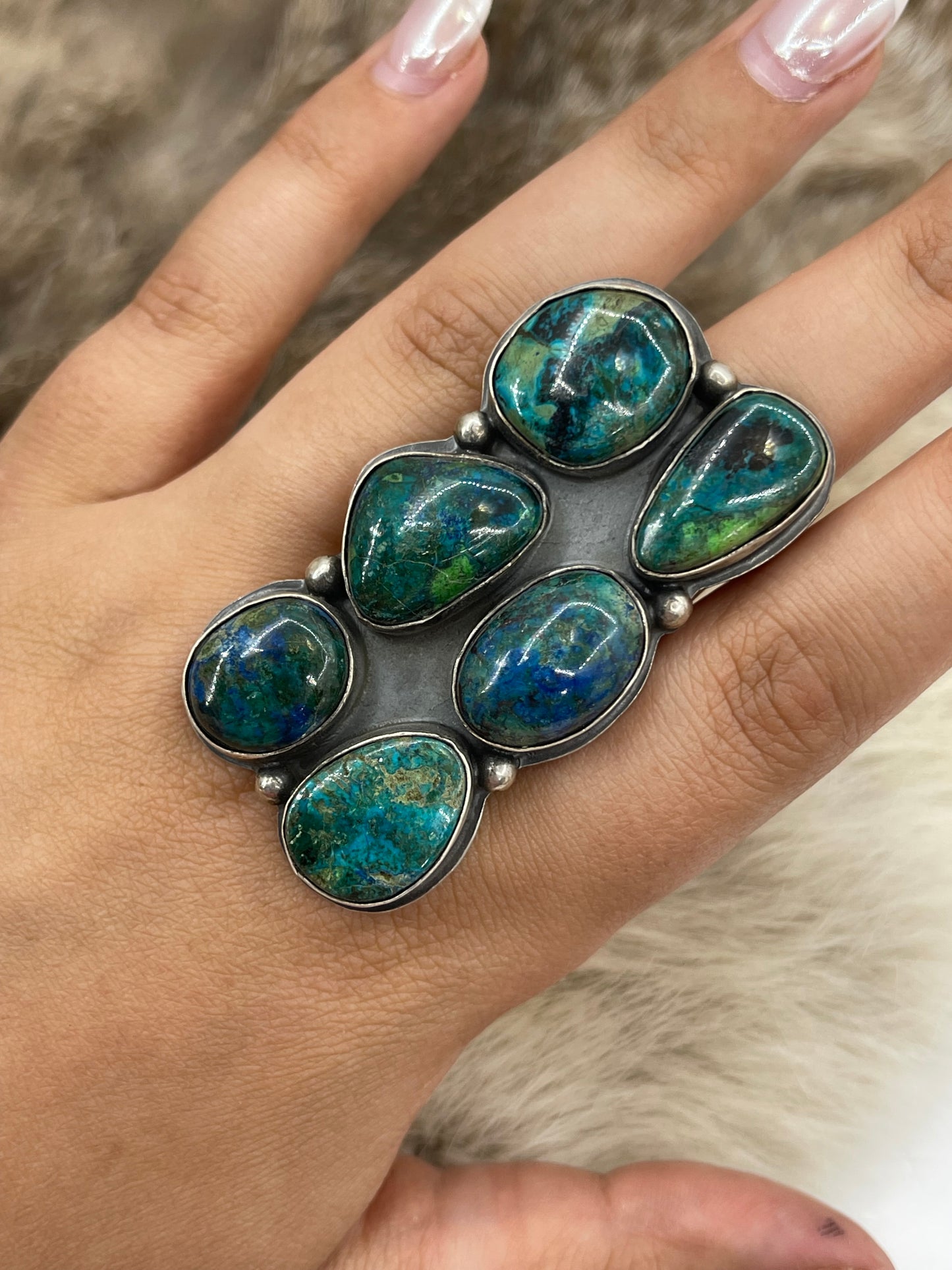 12.5 Chrysocolla Ring by Boyd Ashley, Navajo