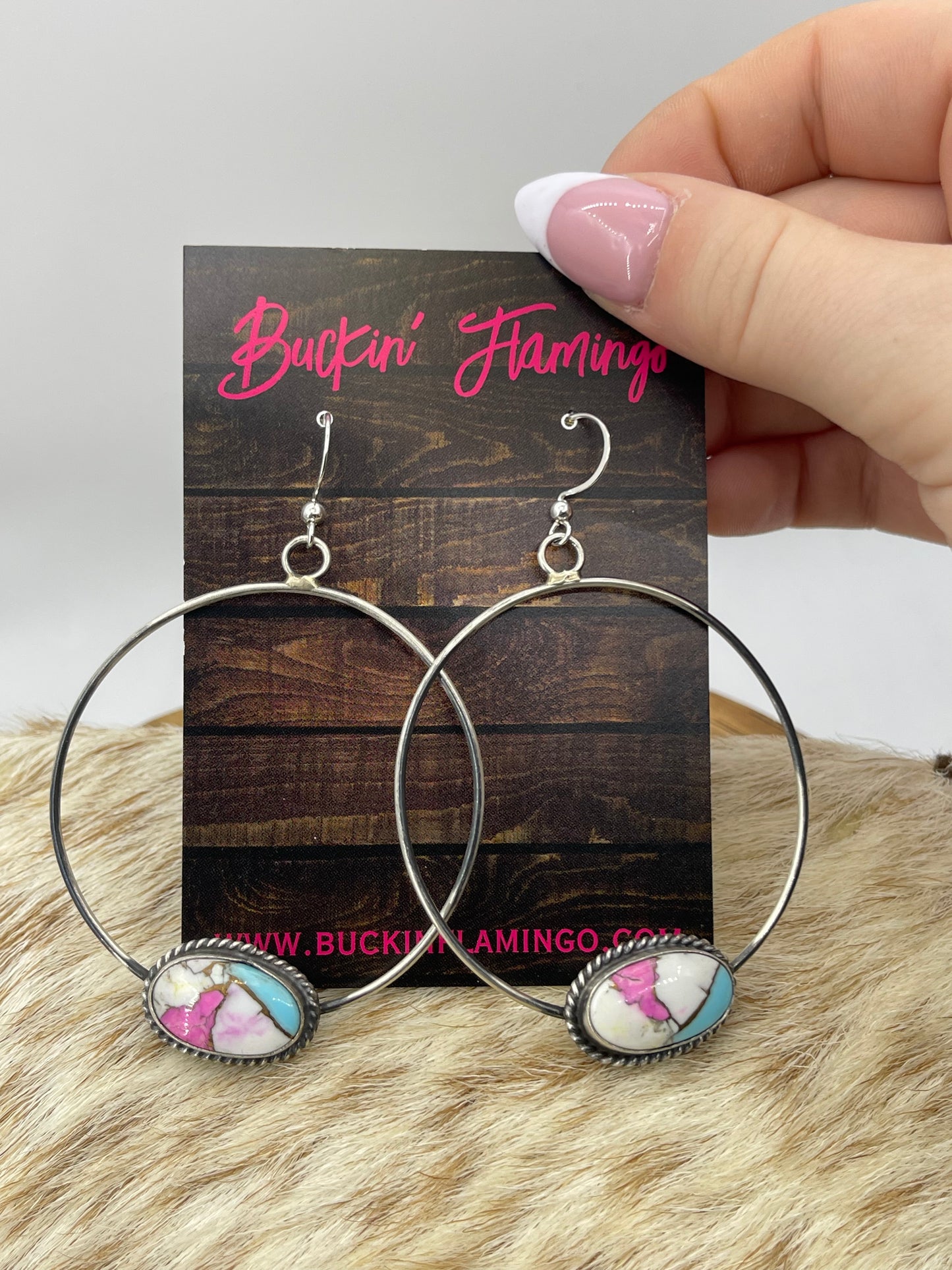 Cotton Candy Hoops by Elouise Kee, Navajo