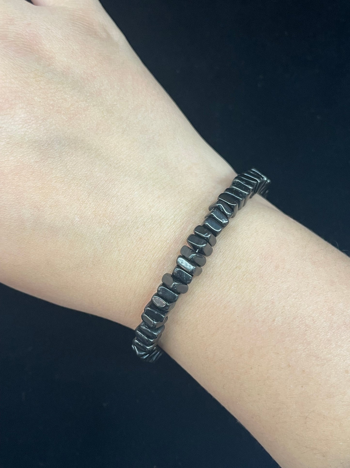 7" Black Onyx Chunk Bracelet