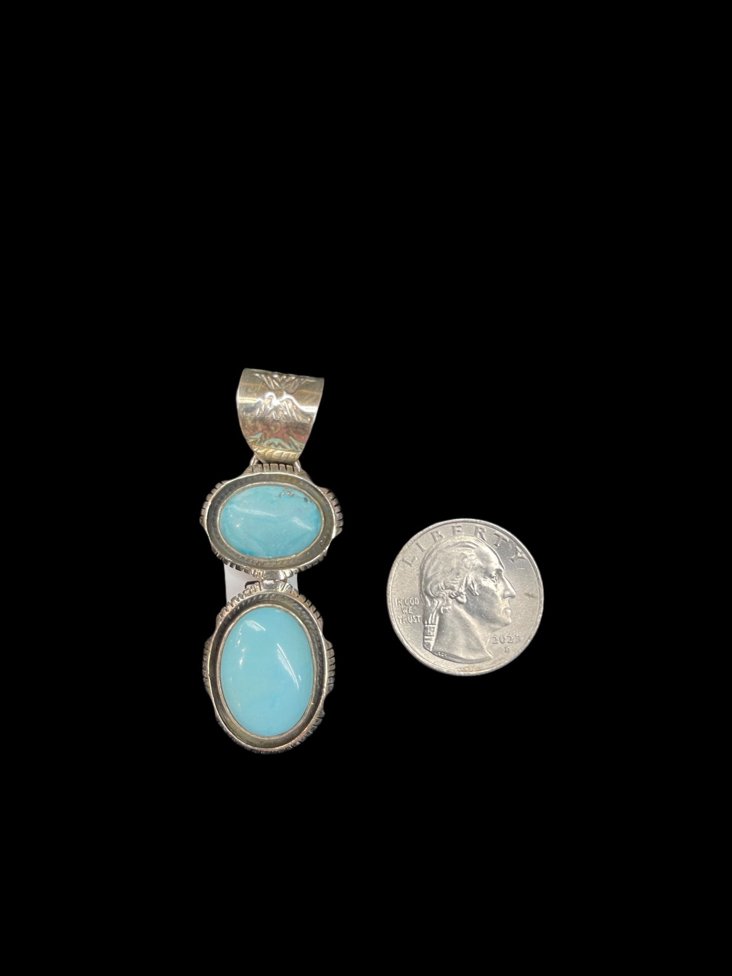 2 Stone Turquoise Pendant