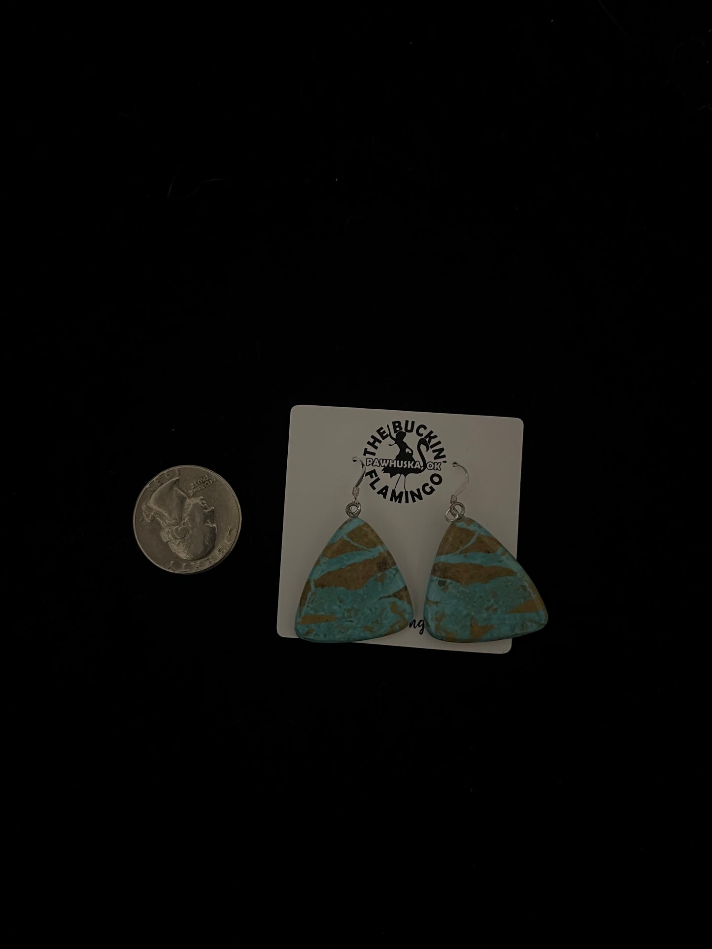 Turquoise Triangle Slab Dangle Earrings