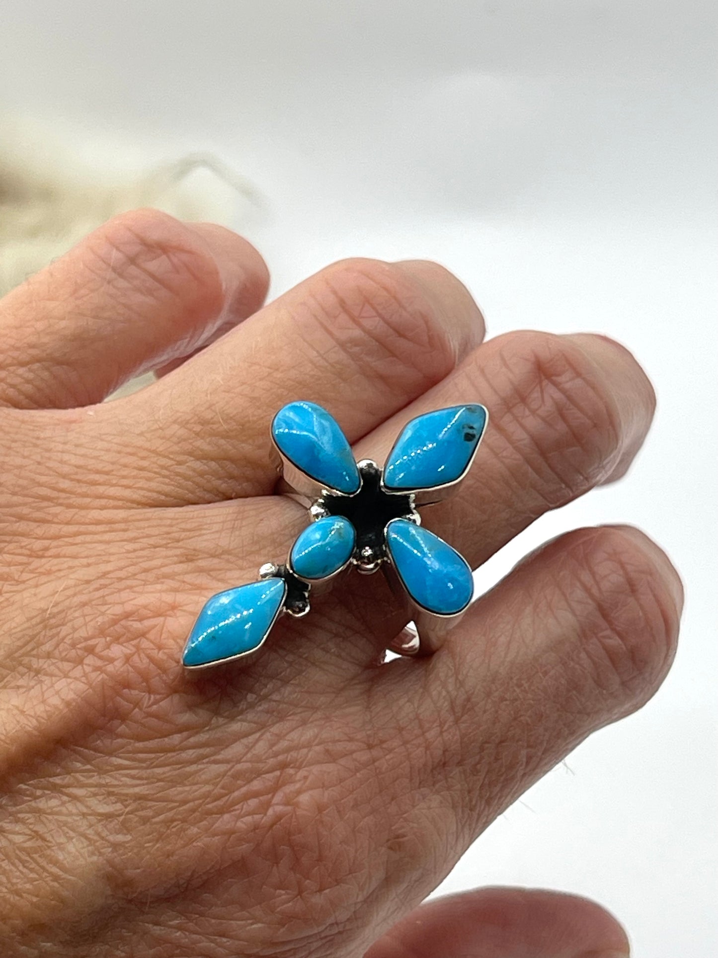 9.0 Cross Turquoise Ring by Harold