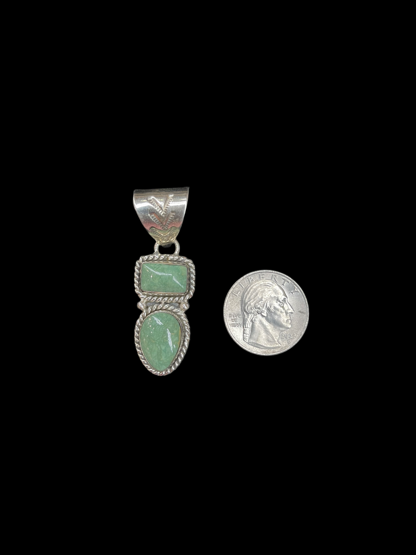 2 Stone Emerald Valley Turquoise Pendant