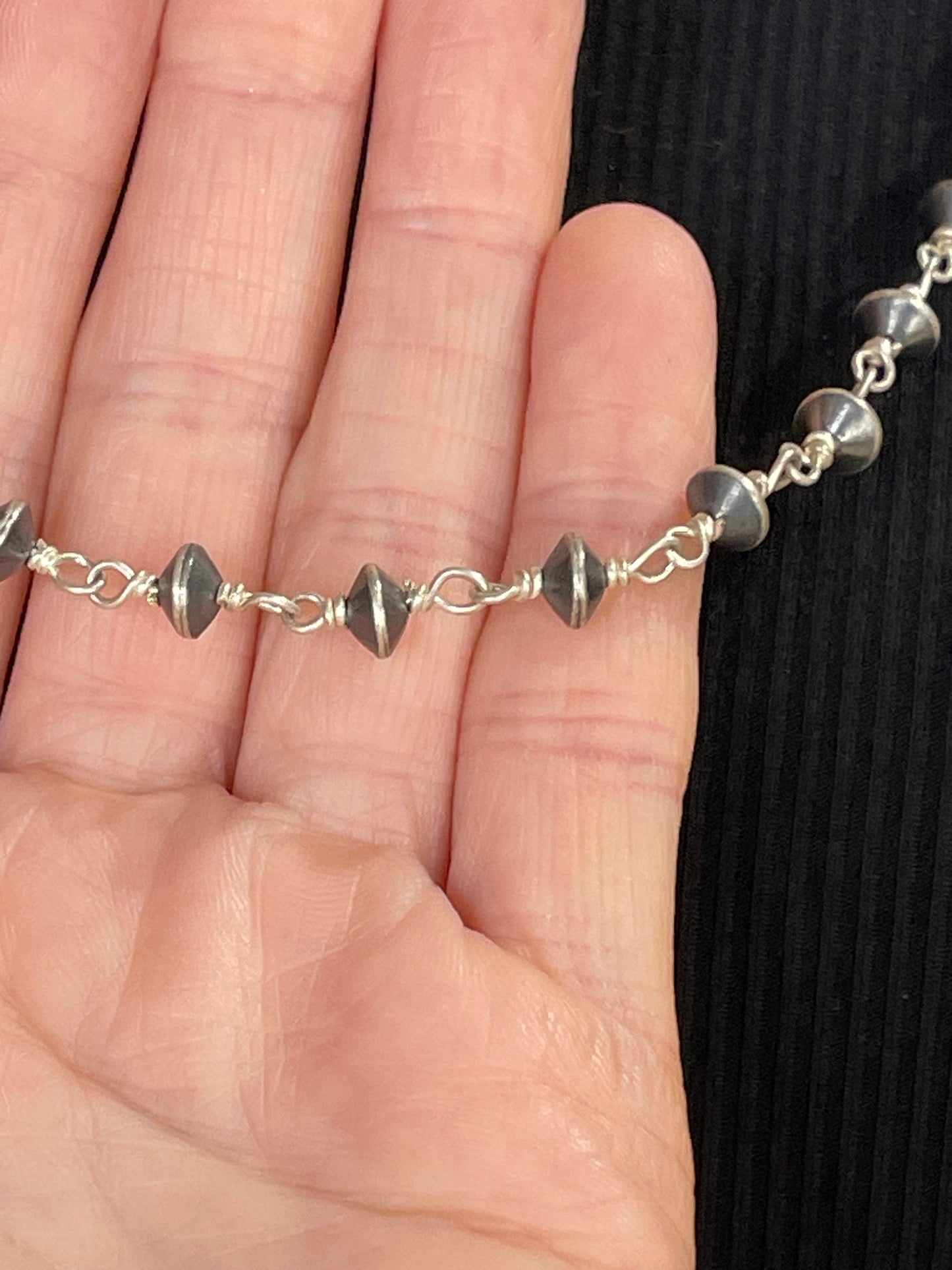 24"+2" 6mm Navajo Saucer Necklace
