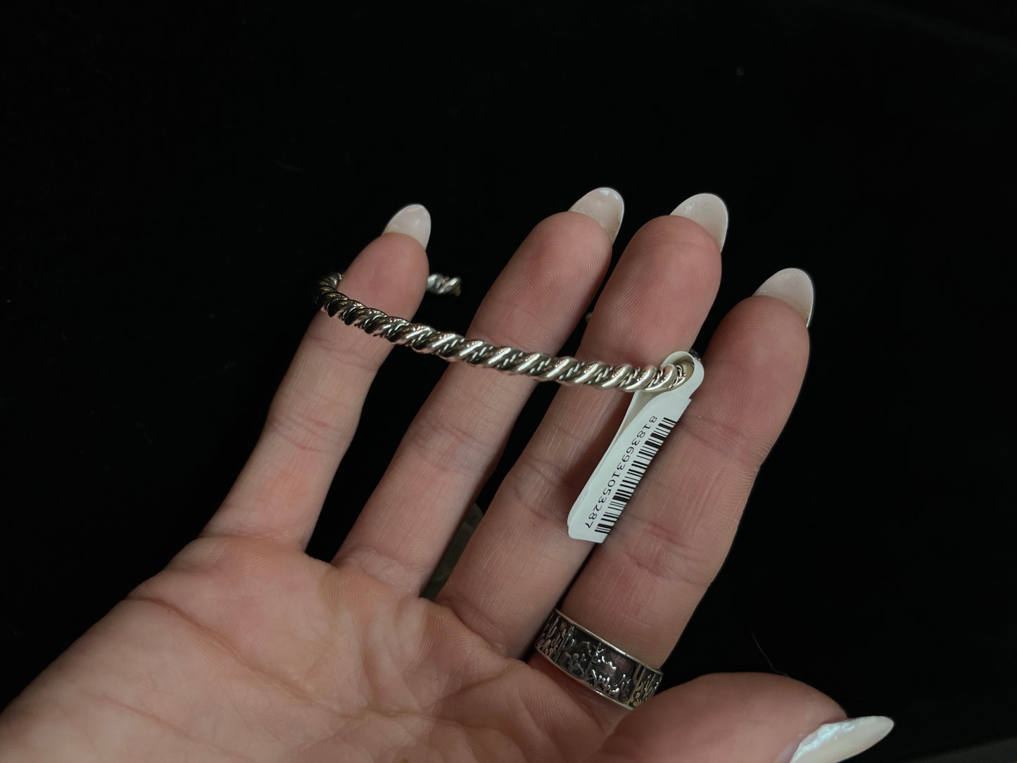 5 1/2"-6 3/4" Sterling Silver Twisted Cuff by Elaine Tahe, Navajo