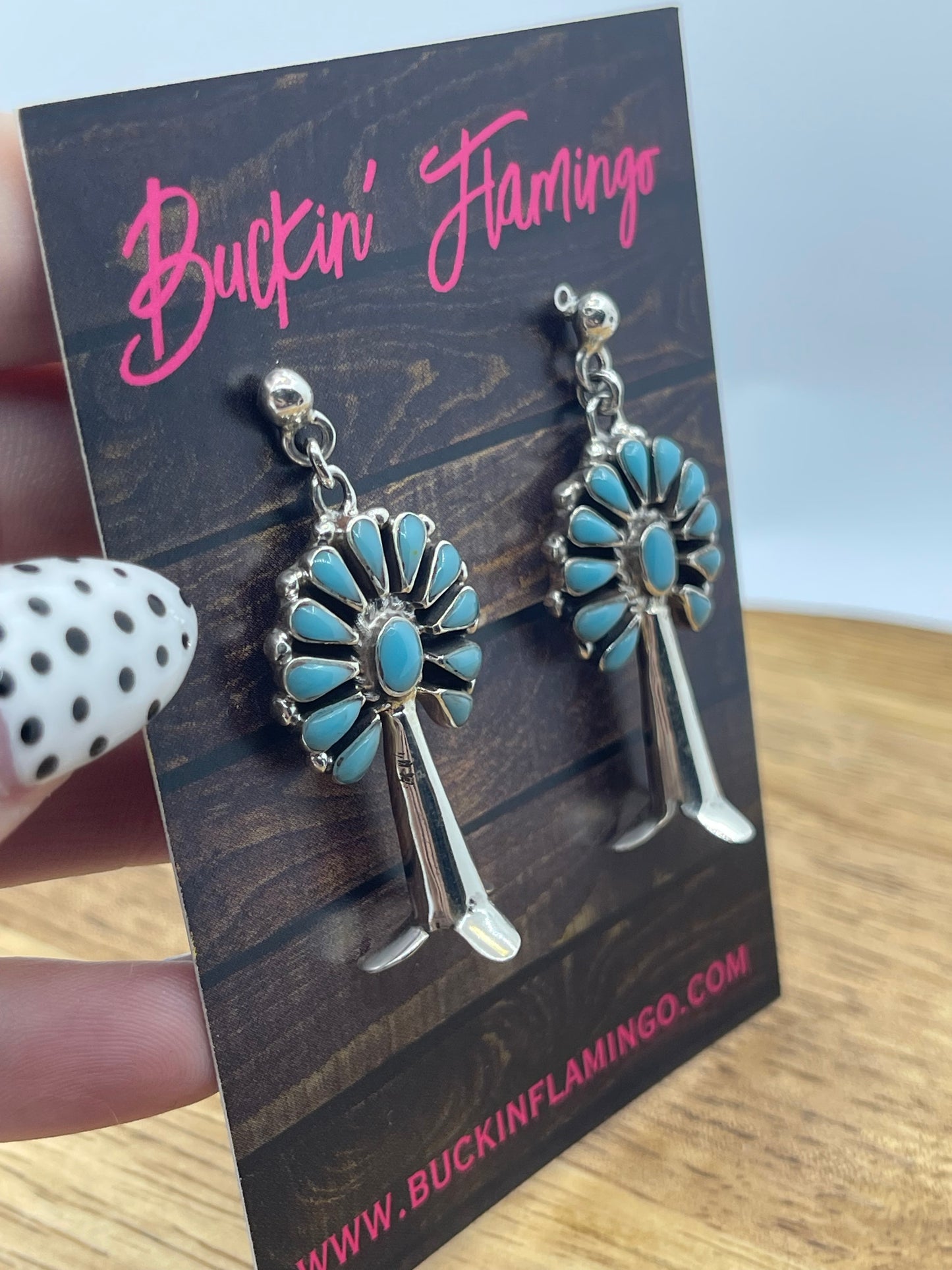 Turquoise Blossom Post Dangle Earrings