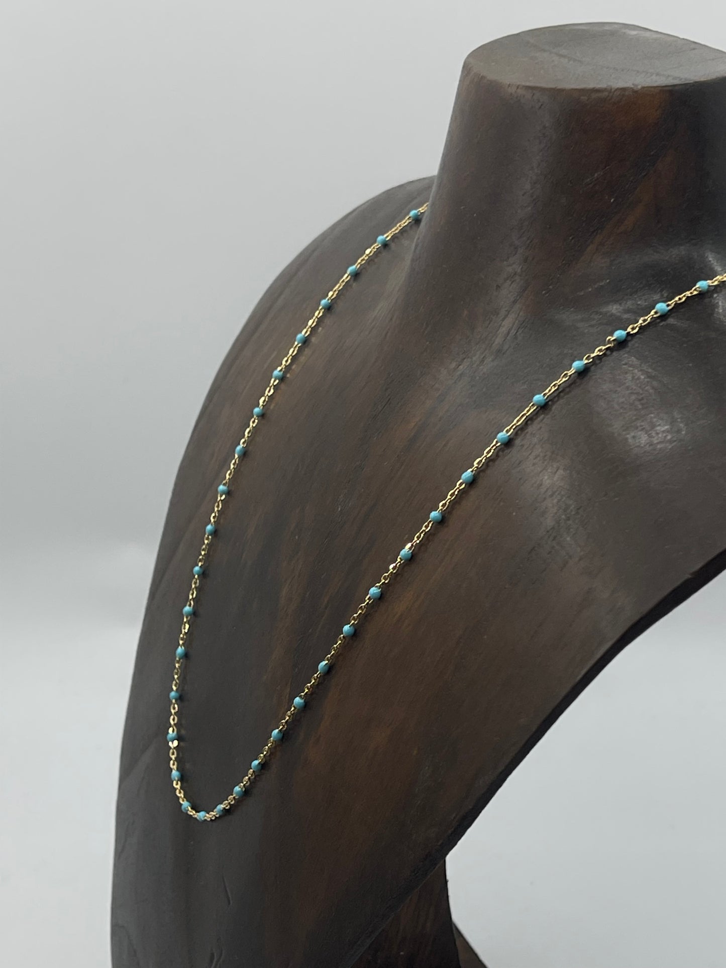 18" 14k Gold Filled Necklace with 2mm Turquoise