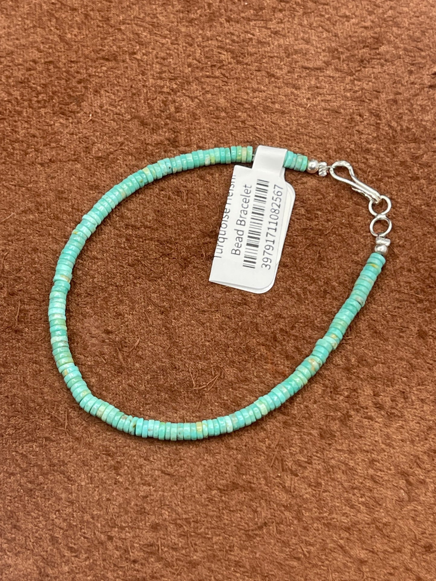 7" Royston Turquoise Heishi Bead Bracelet