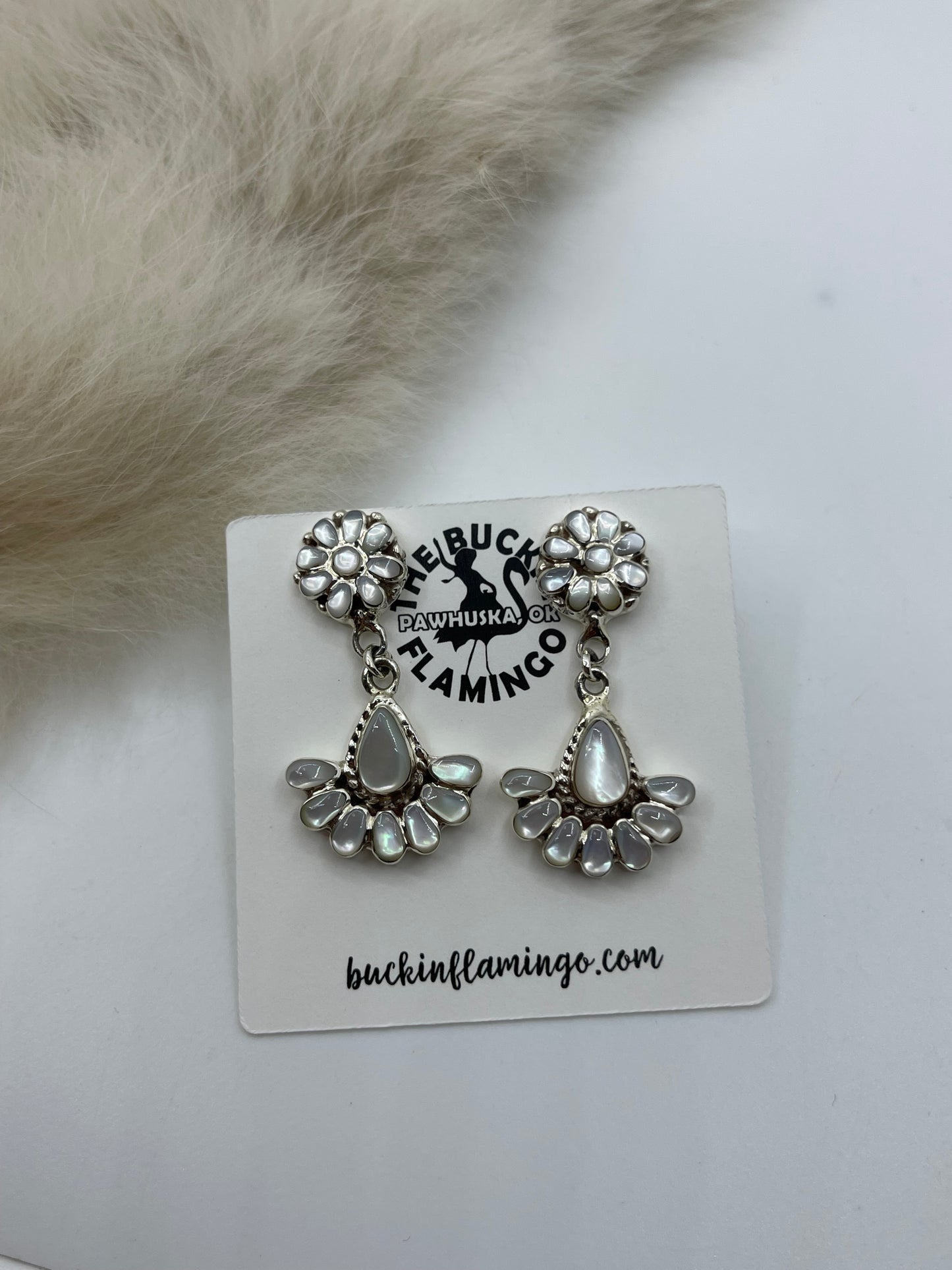 Mother of Pearl Post Dangle Earrings