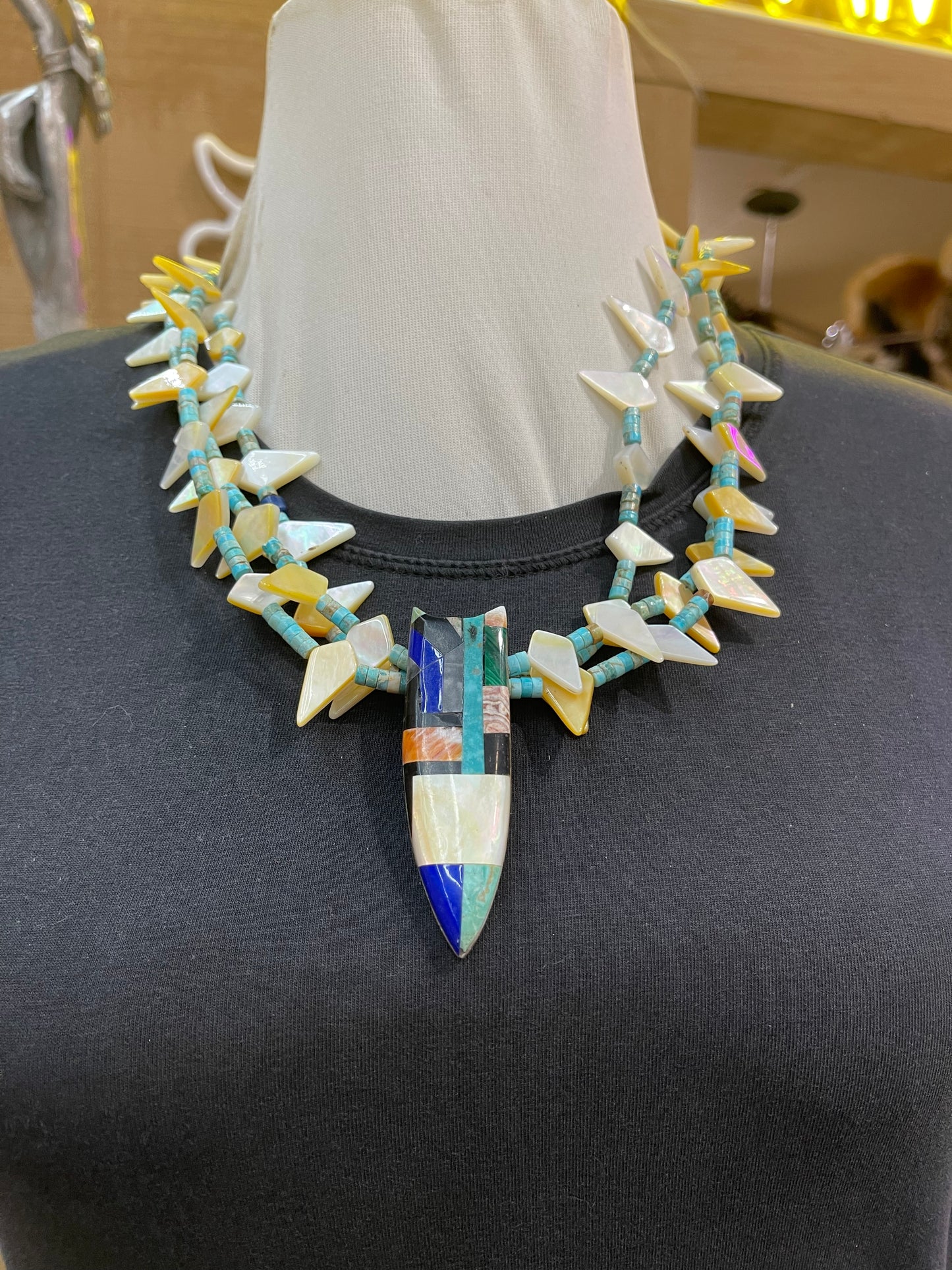 Mother of Pearl Inlaid Necklace