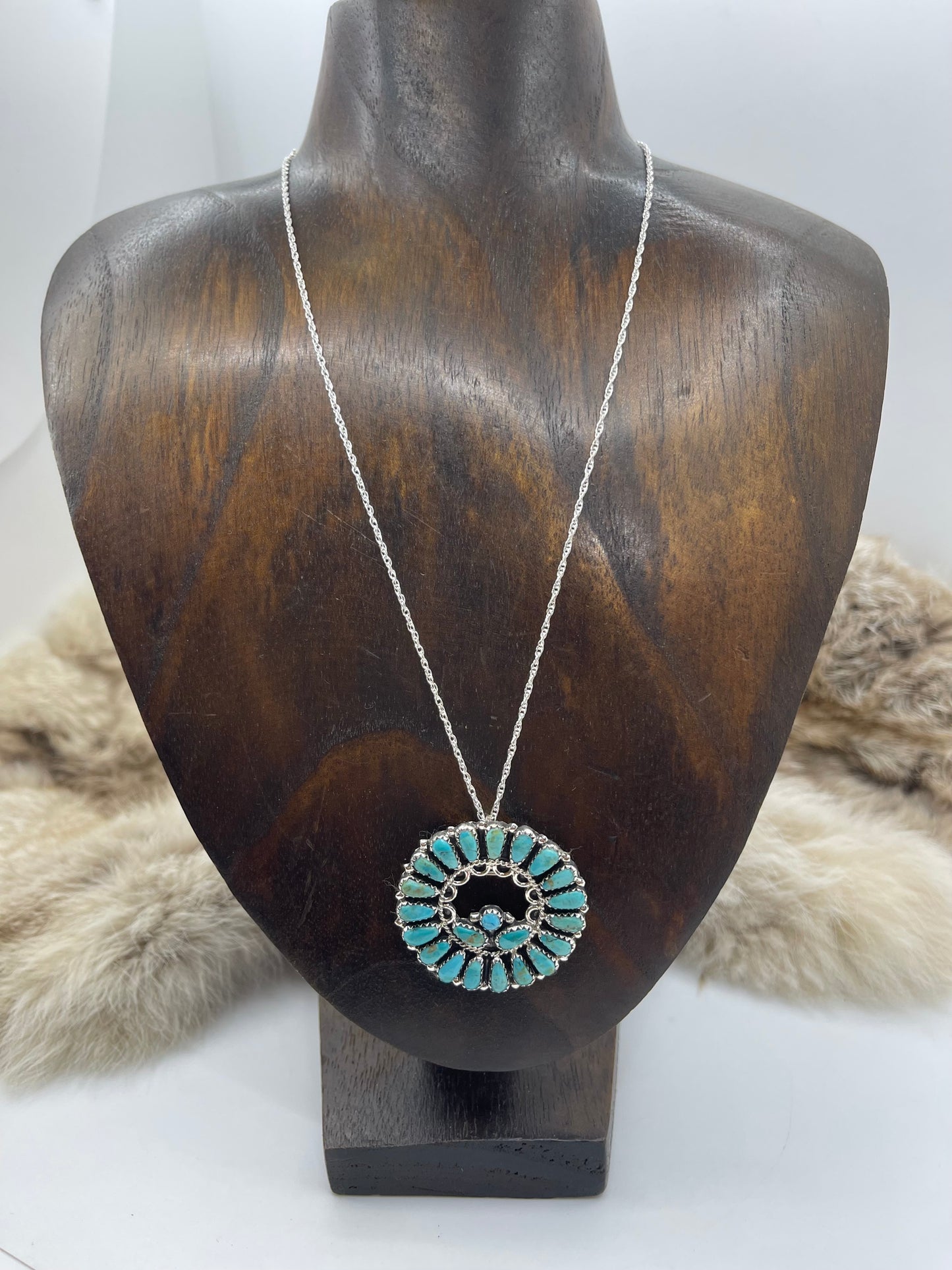 18" Circle Cluster Pin/Pendant Combo by Zeita Begay, Navajo