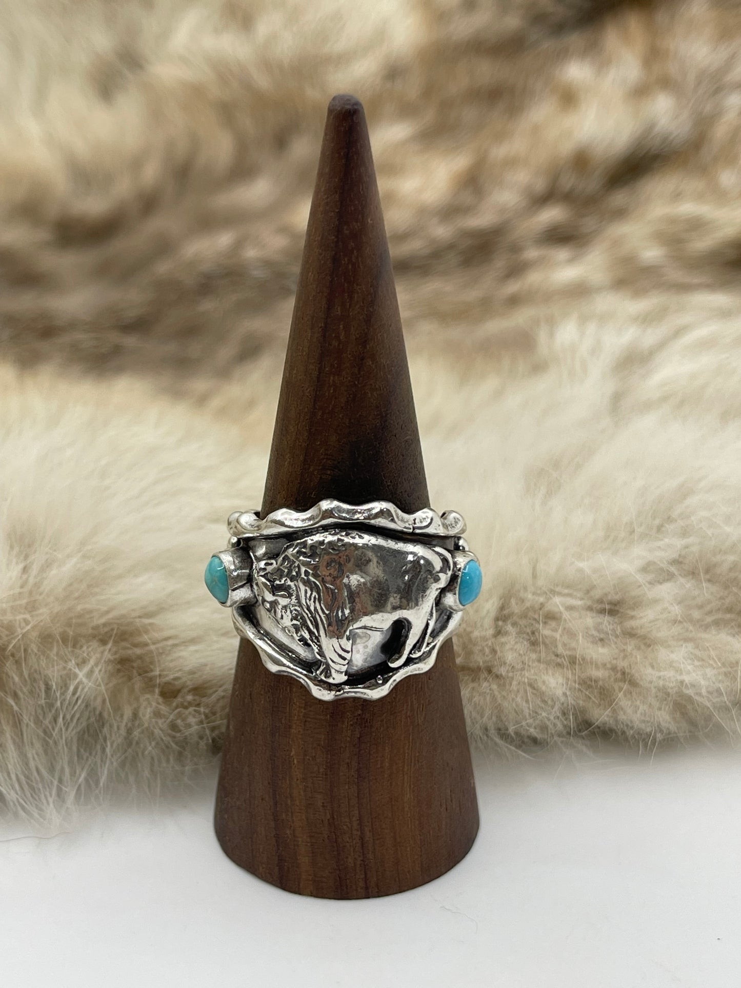 11.5 Buffalo Ring by Genevieve Francisco, Navajo