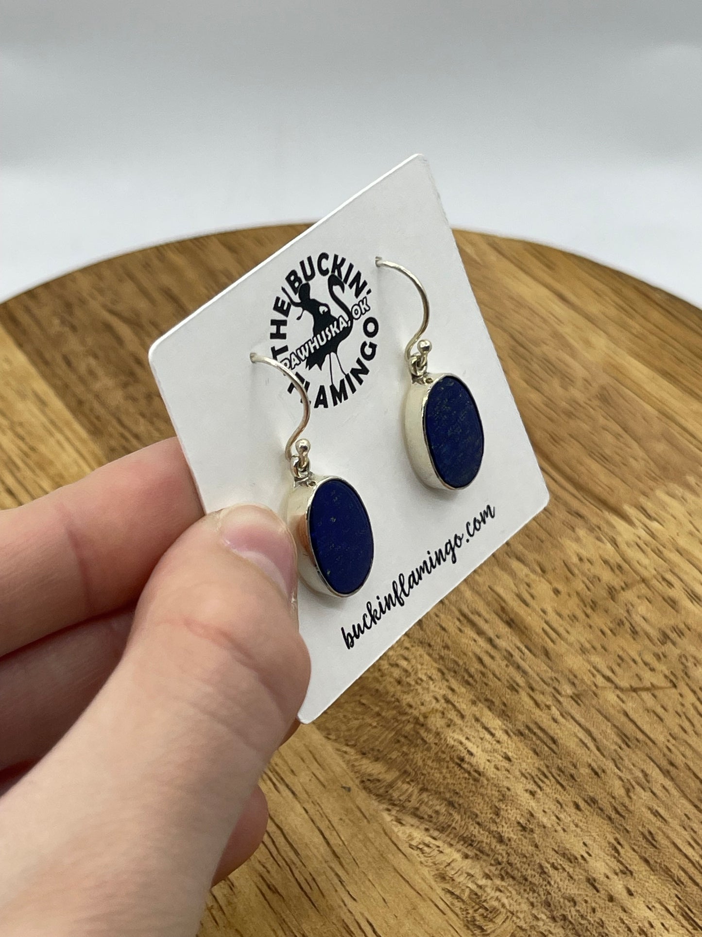 Blue Lapis Hook Dangle Earrings