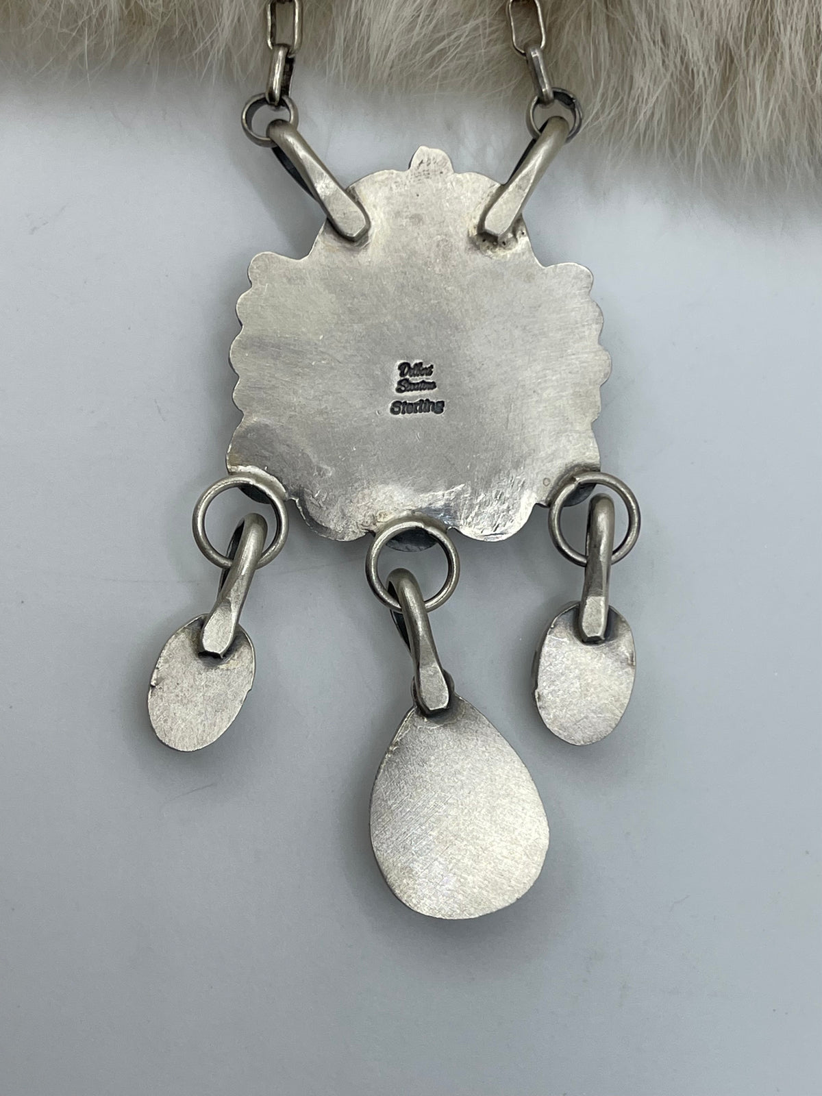 20" 4 Stone Palomino Turquoise Necklace by Delbert Secatero, Navajo