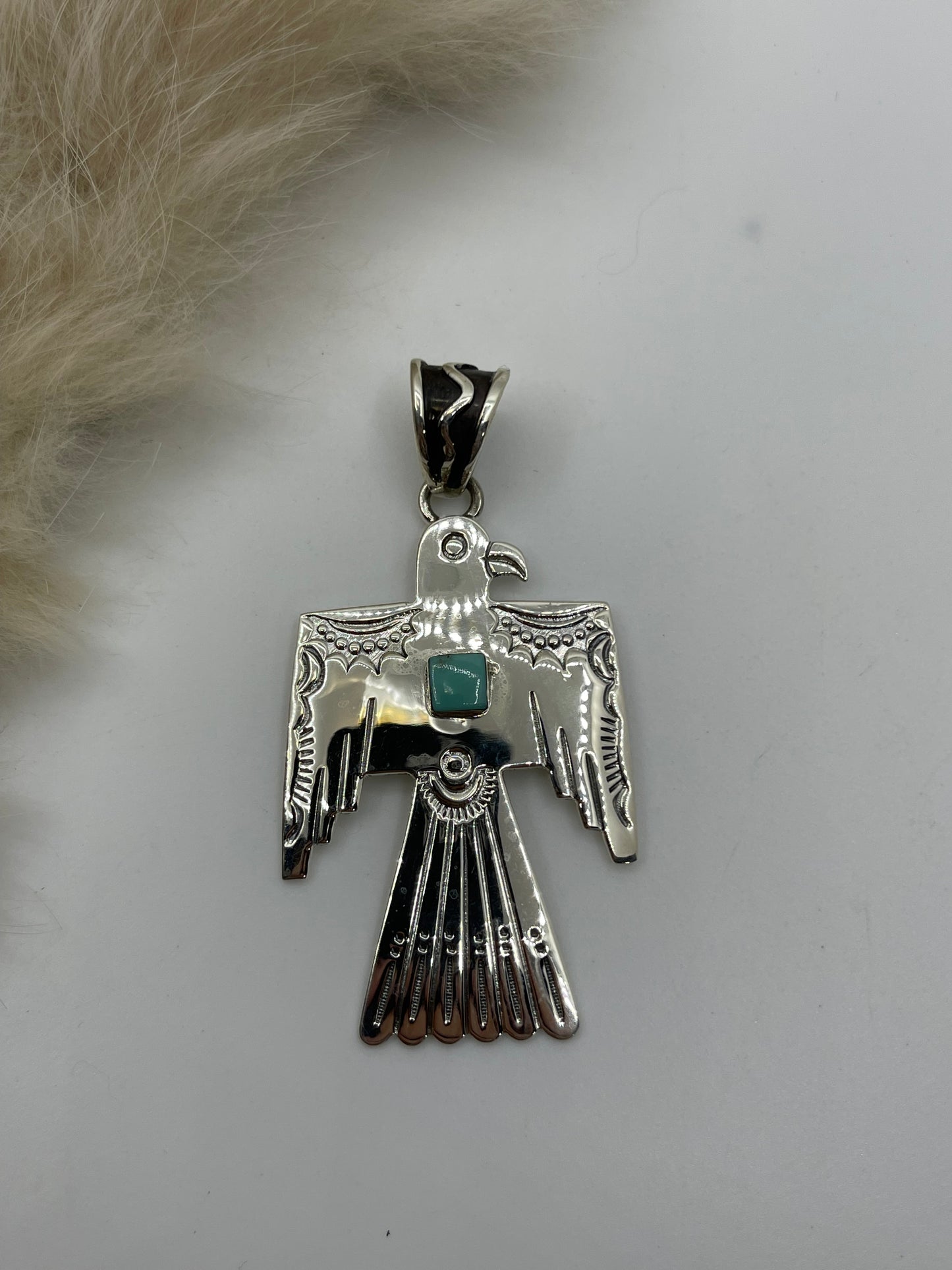 Thunderbird Pendant 7.7mm bale by Brandon Berlin, Navajo
