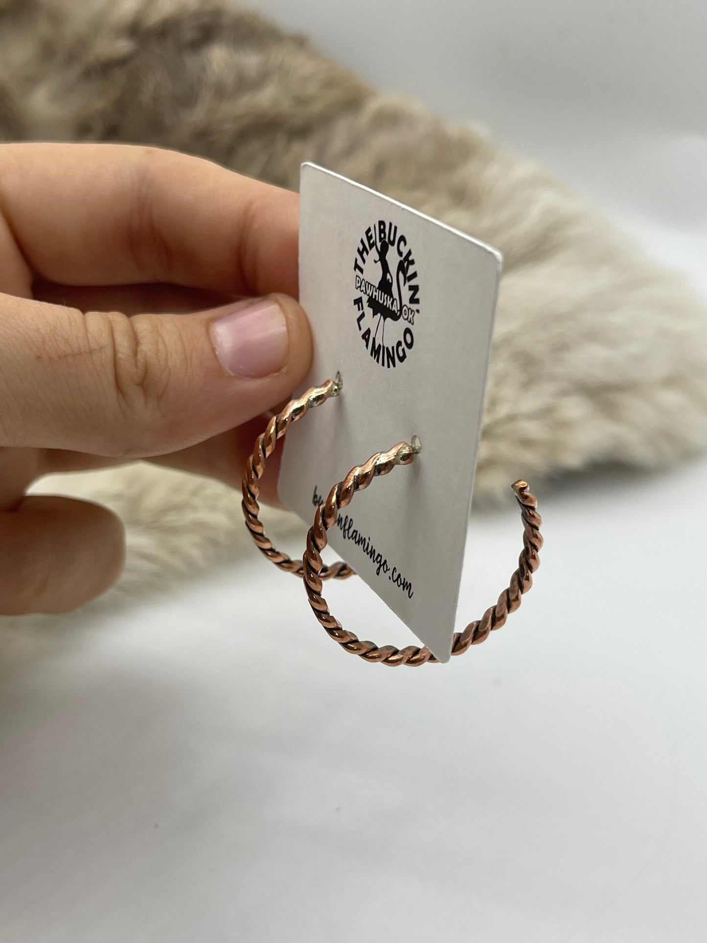 Twisted Wire Copper Hoop Earrings