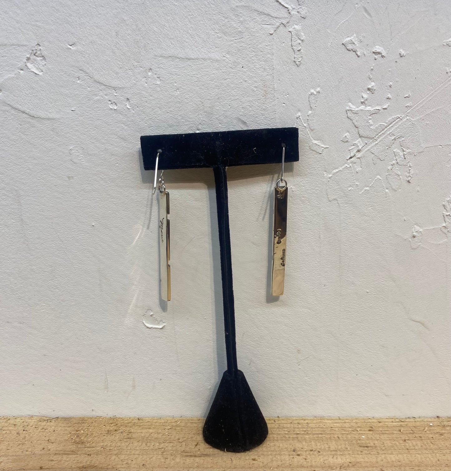 Sterling Silver Overlay Native Design Bar Dangles by Marie Jackson