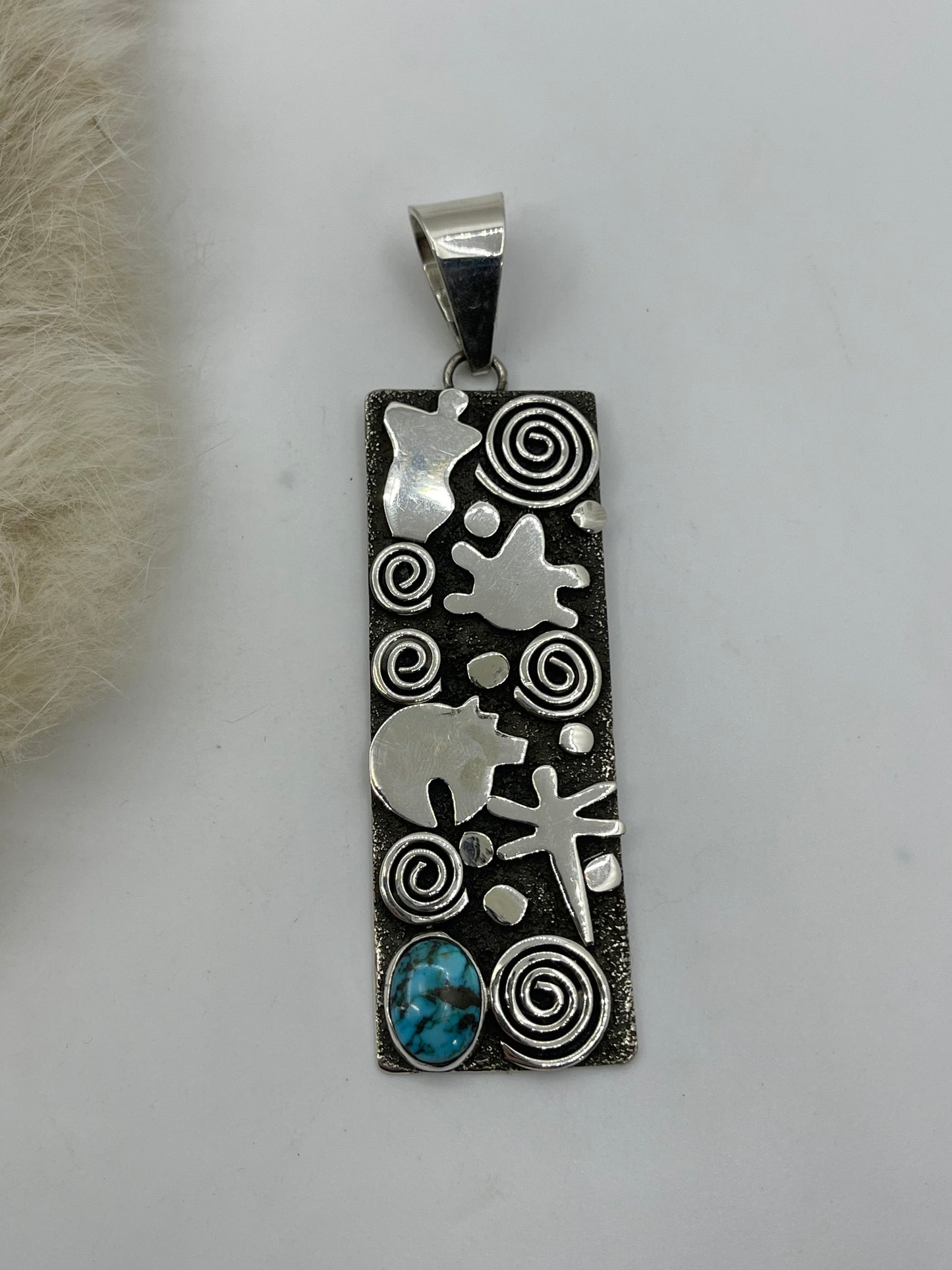 Kingman Turquoise Pendant with 10mm Bale by Alex Sanchez, Navajo