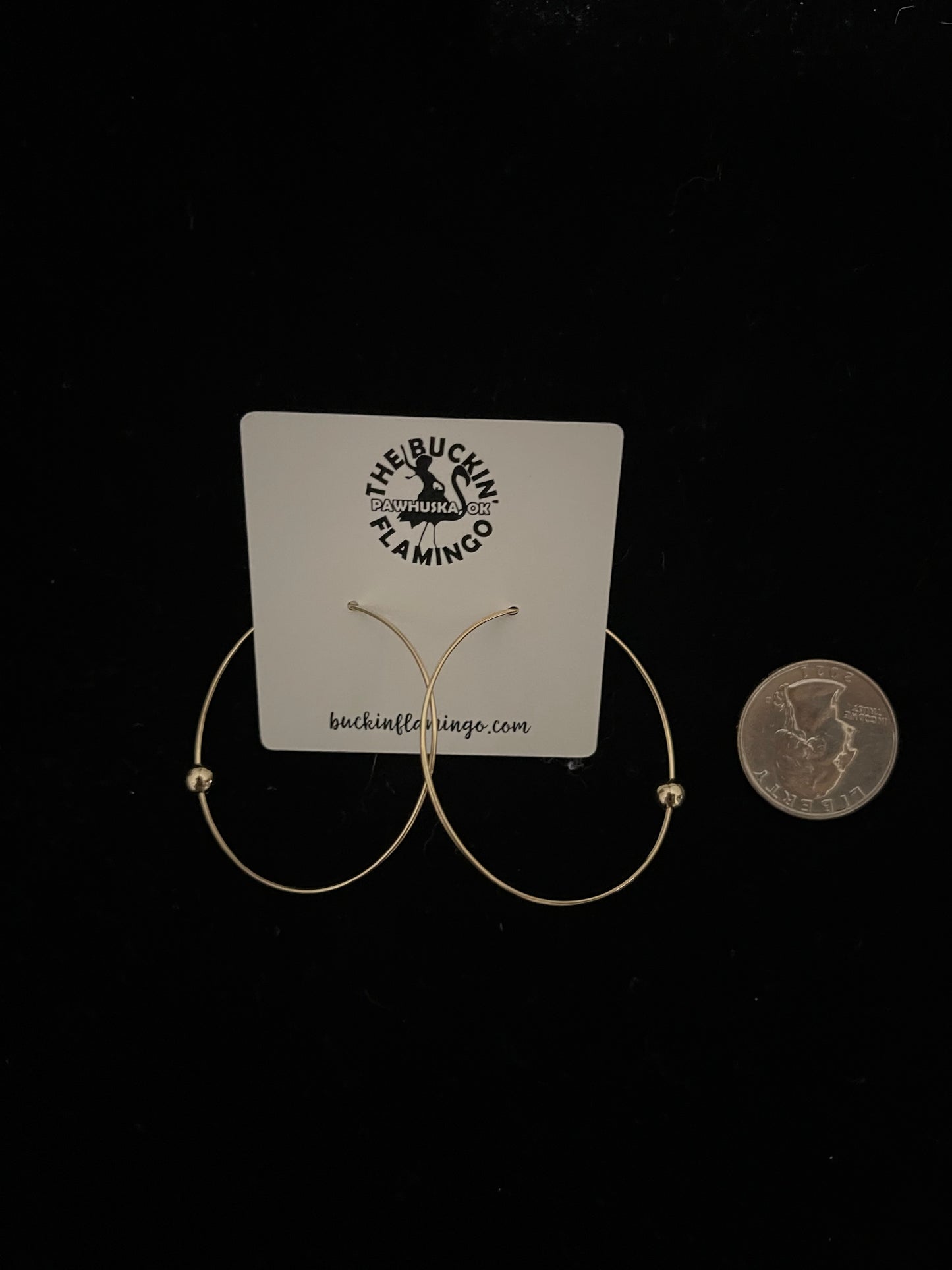 14" Gold Filled Hoop Earrings with Single Bead