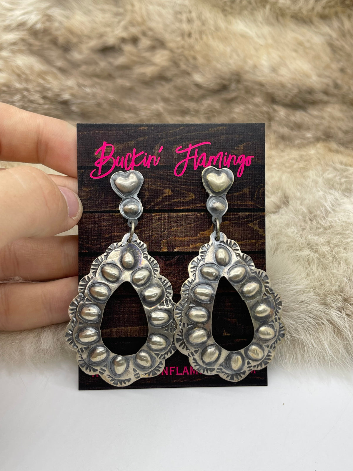 Heart Post Teardrop Concho by Gabrielle Yazzie, Navajo