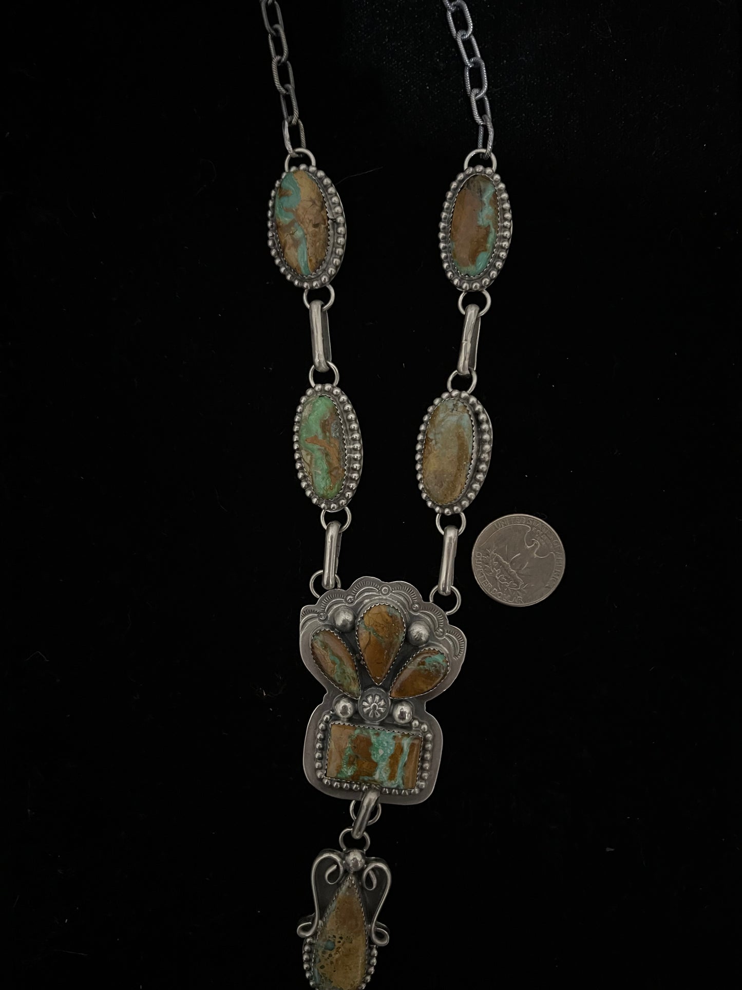 26" Mantis Turquoise Lariat Necklace by Zia