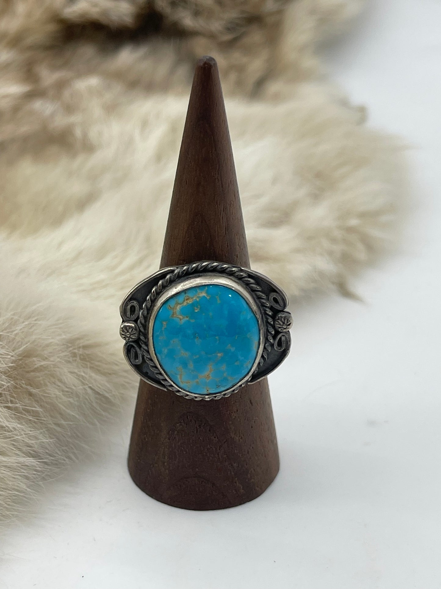 9.5 Turquoise Ring by Gilbert Nez, Navajo
