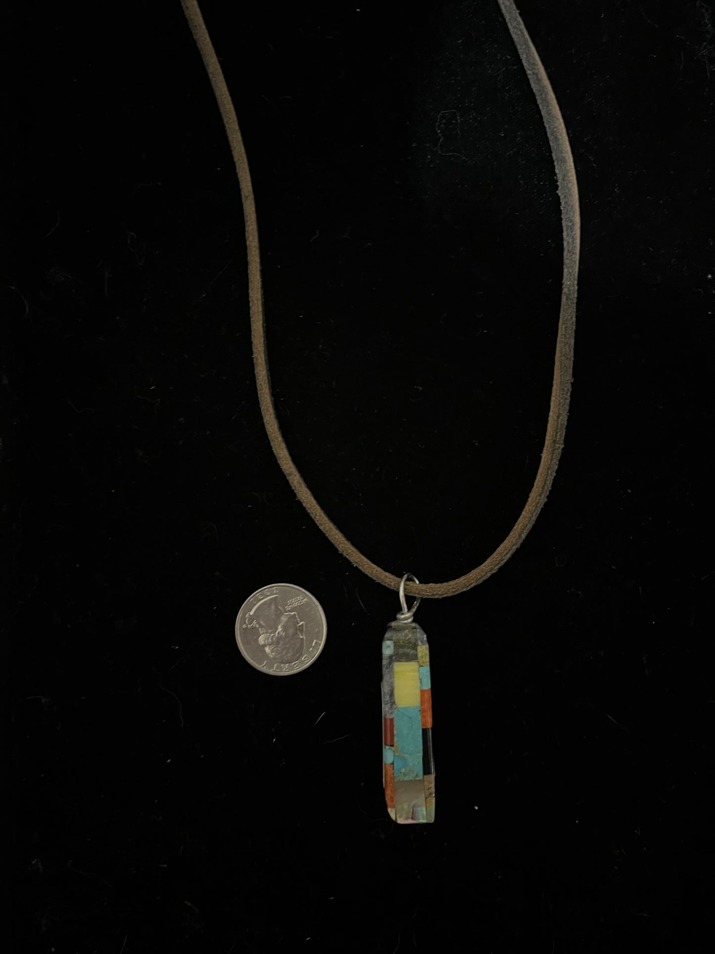 21" Hand Cut Stone Multi Stone Necklace by Charles Bird, Santo Domingo