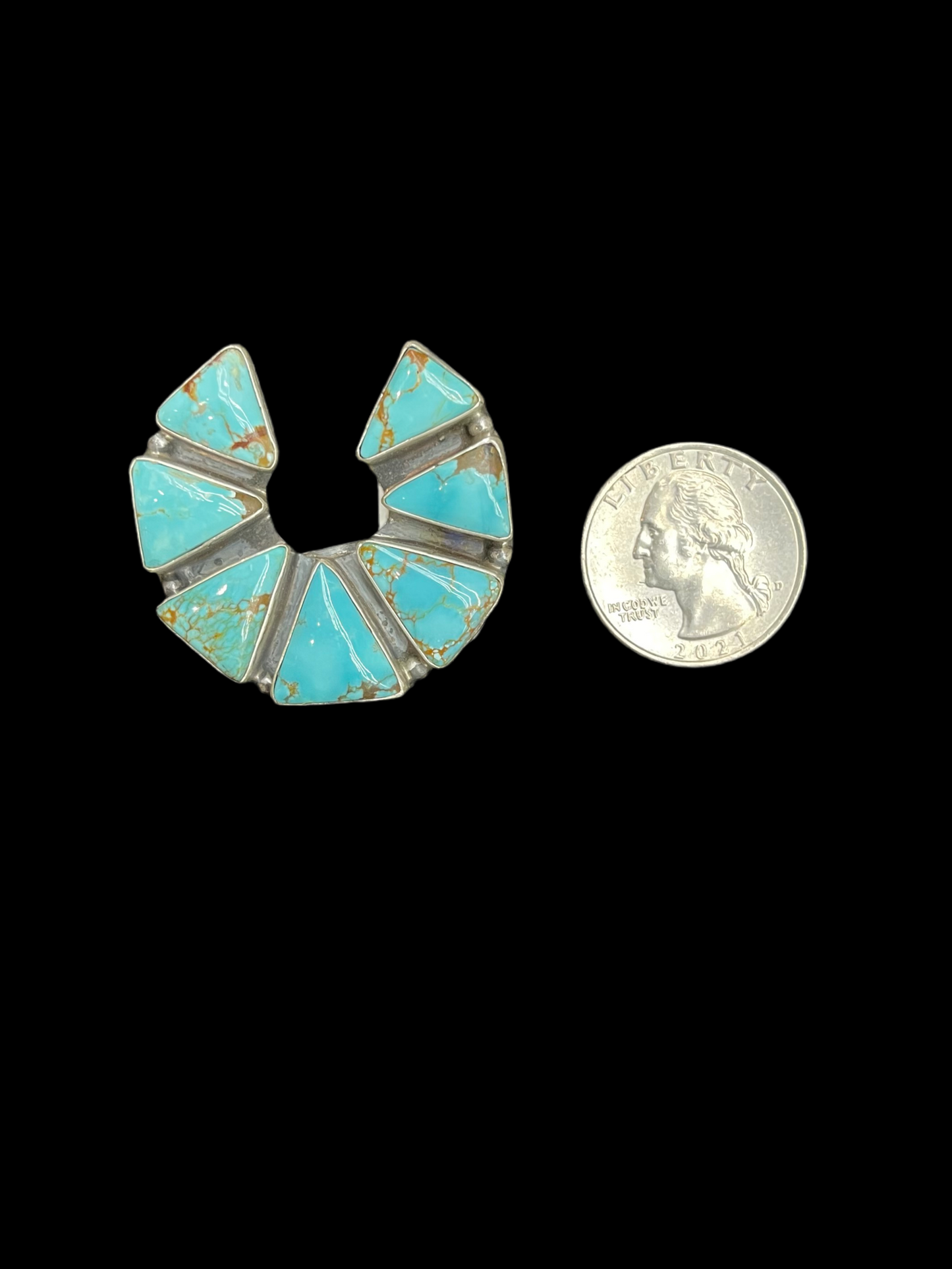 Adjustable Number 8 Turquoise Naja Ring by Donovan Skeet, Navajo