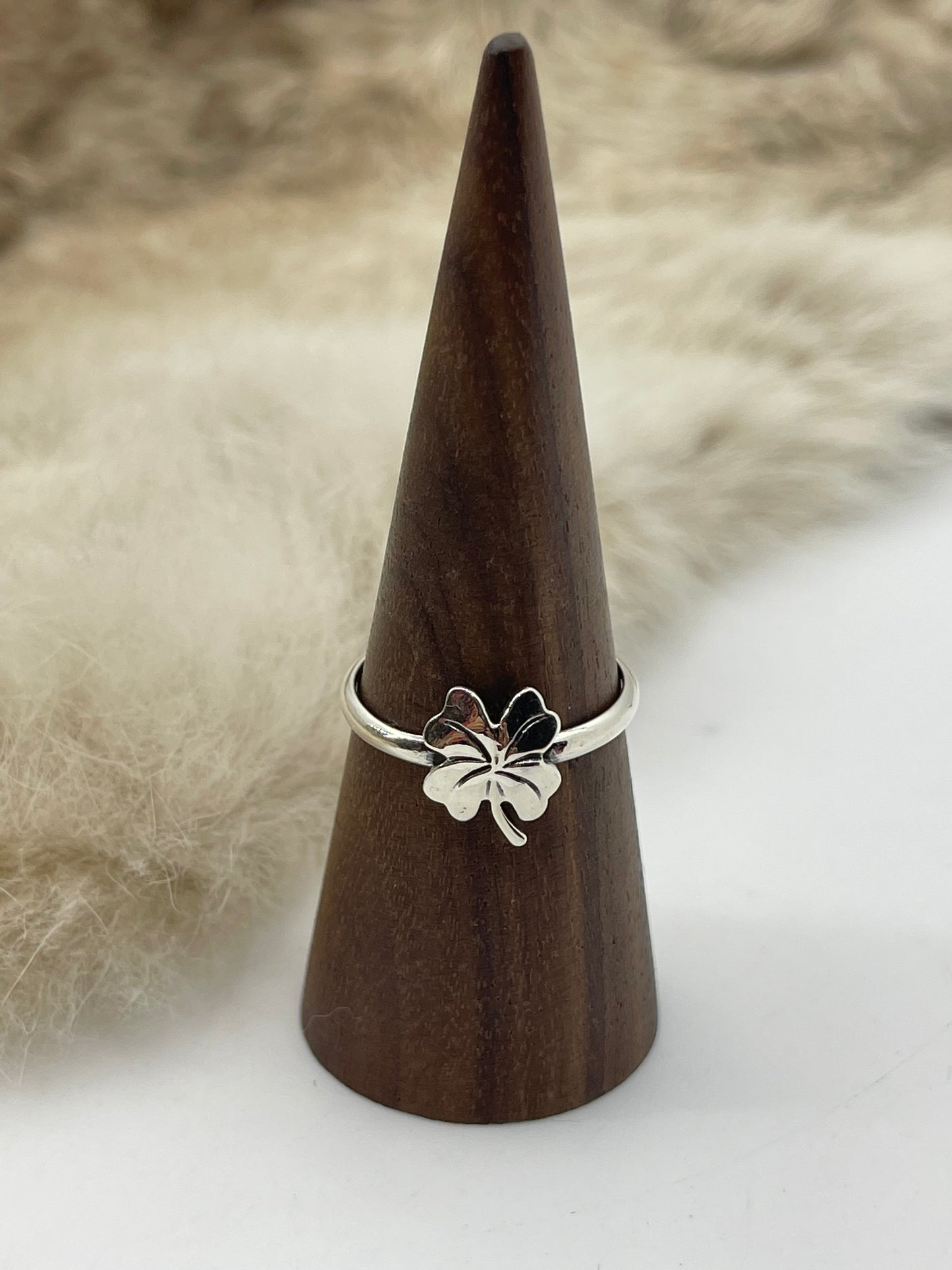 5.5 Silver Flower Ring by Sonyei Coho, Navajo