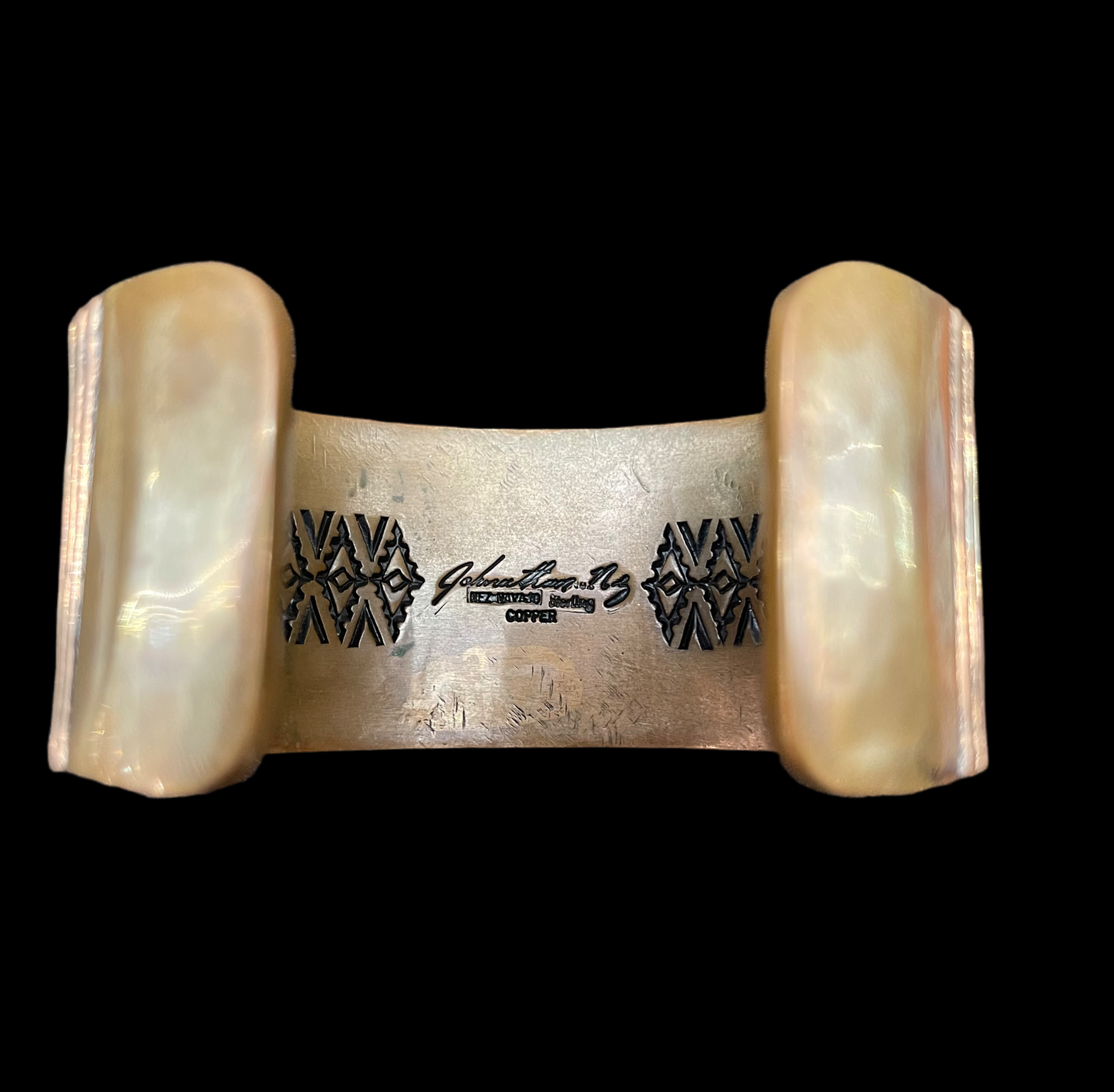 HEAVY Sterling Silver over Copper Cuff by Jonathan Nez, Navajo