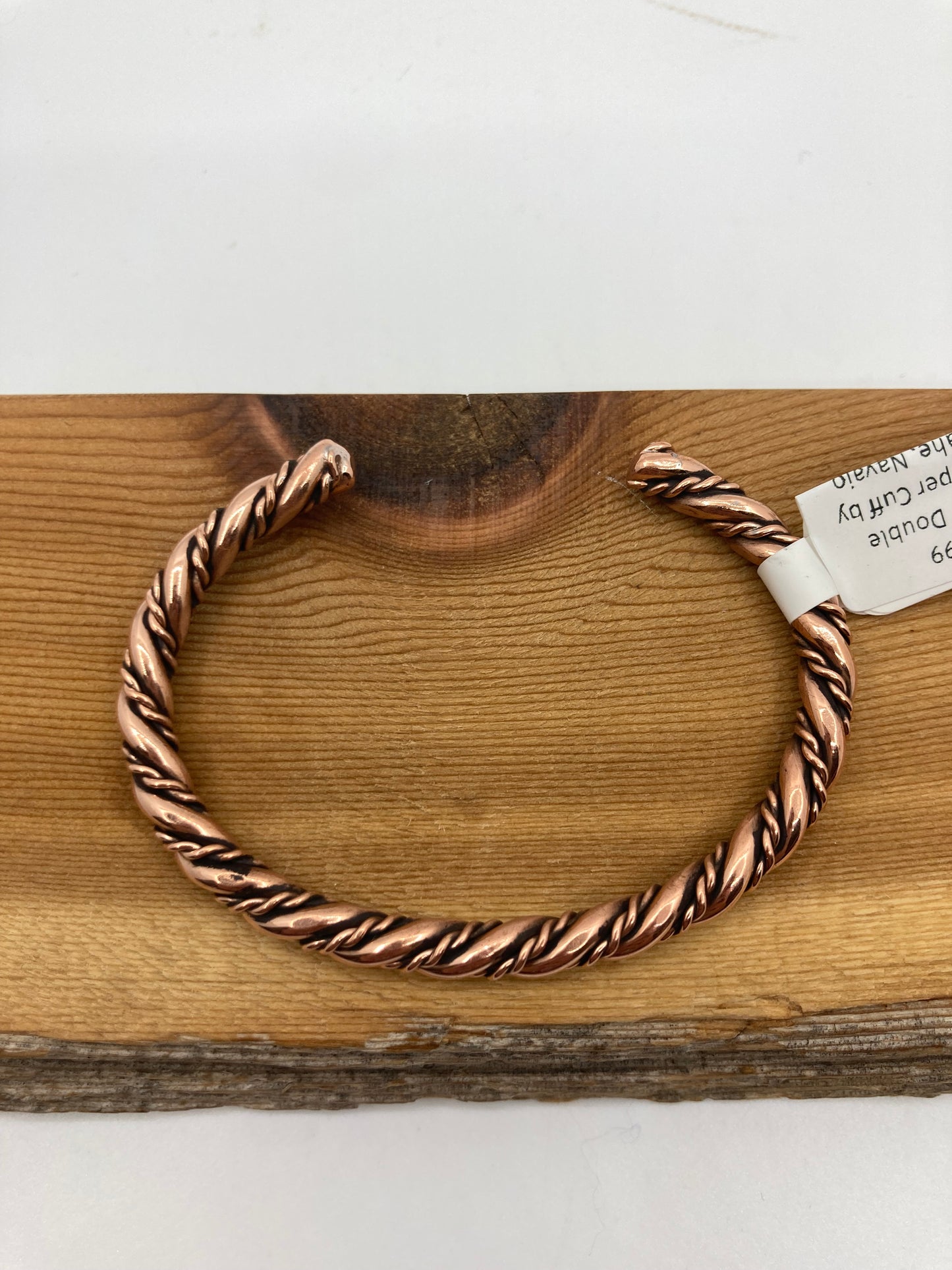 5"-6 1/4" Double Twist Copper Cuff by Elaine Tahe, Navajo