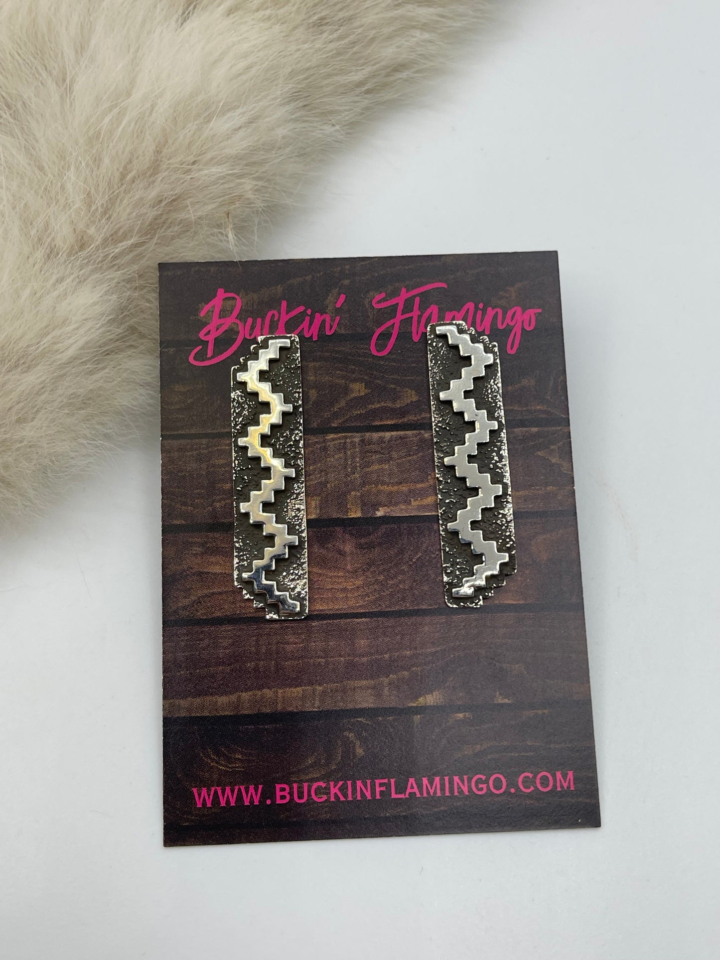 Post Earrings by Marie Jackson, Navajo