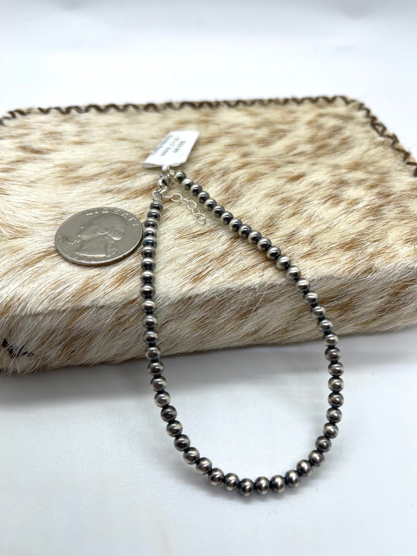 9"+1" 4mm Navajo Pearls Anklet