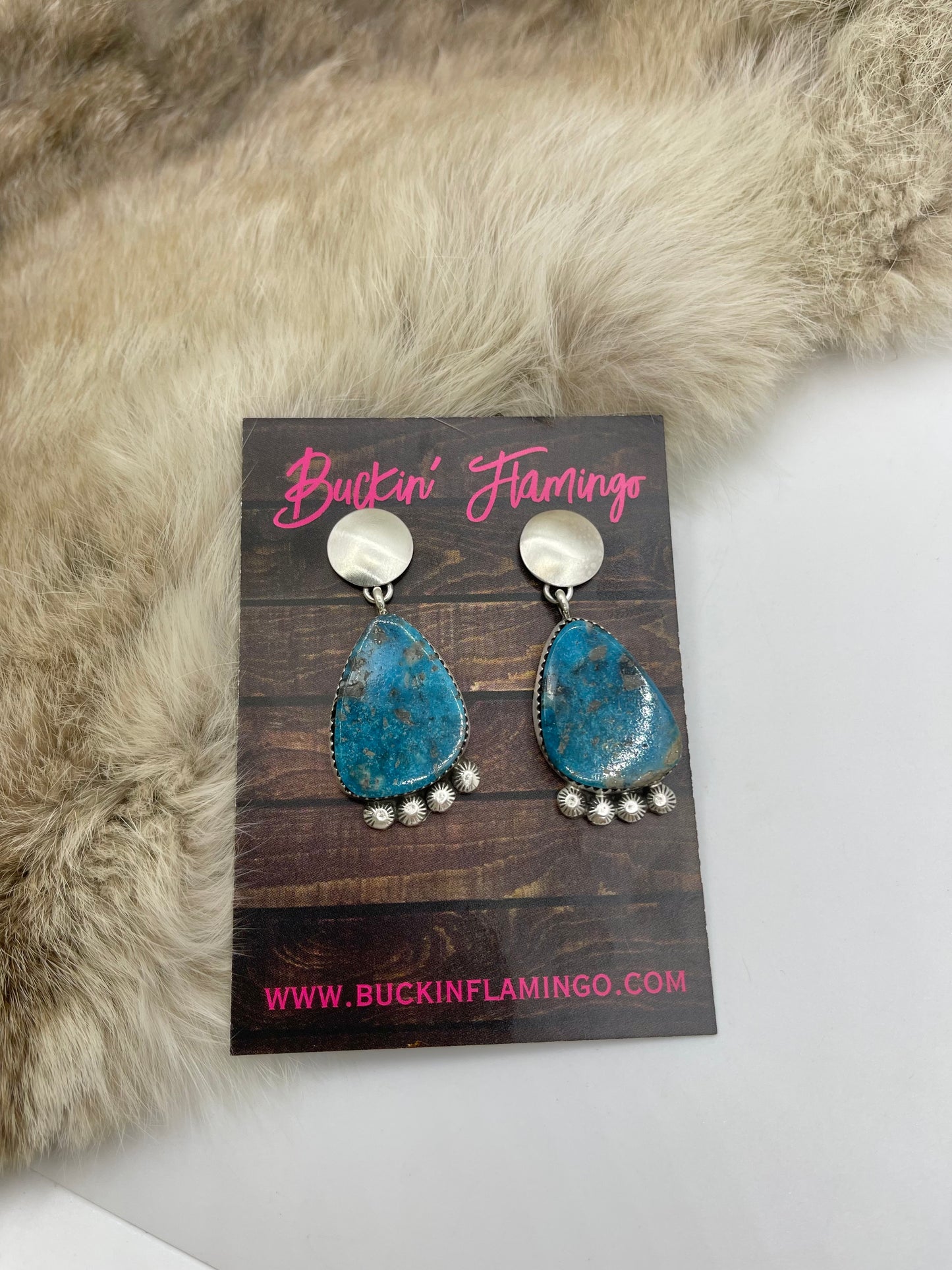 Turquoise Teardrop Post Dangle Earrings