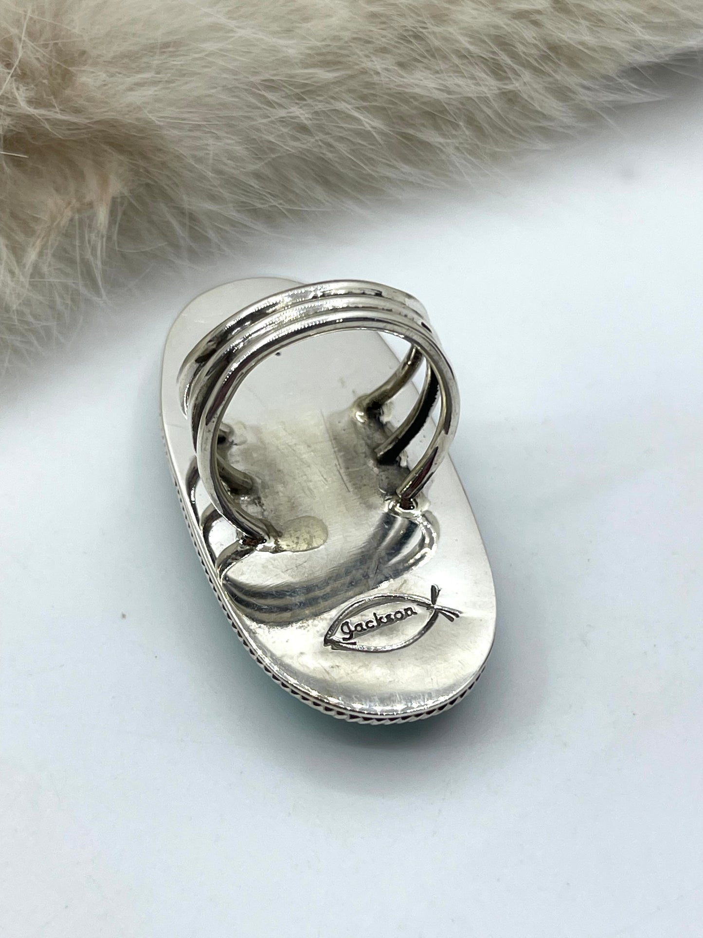 8.0 Kingman Ring by Marie Jackson, Navajo