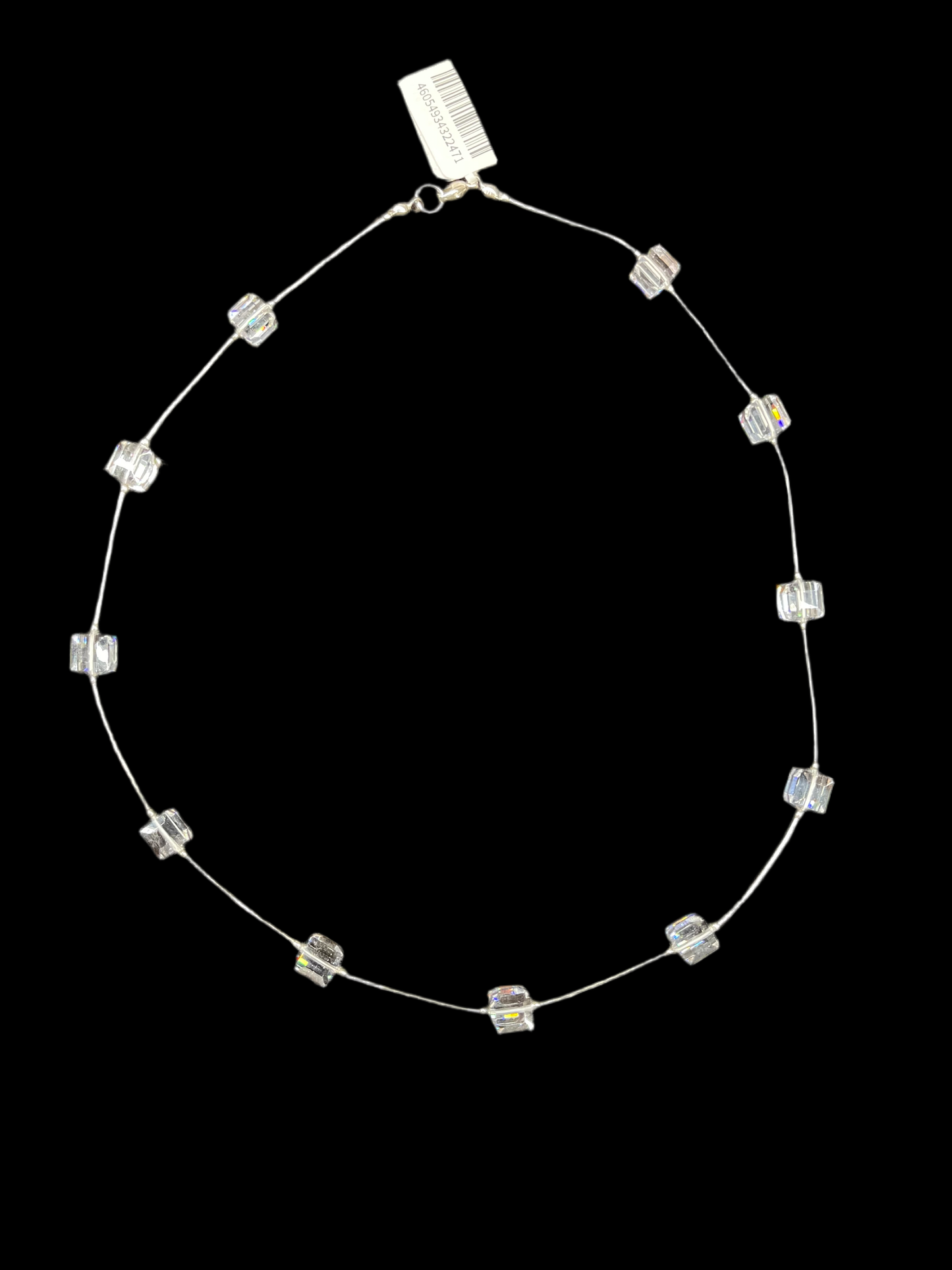 18" Swarovski Crystal and Liquid Silver Necklace