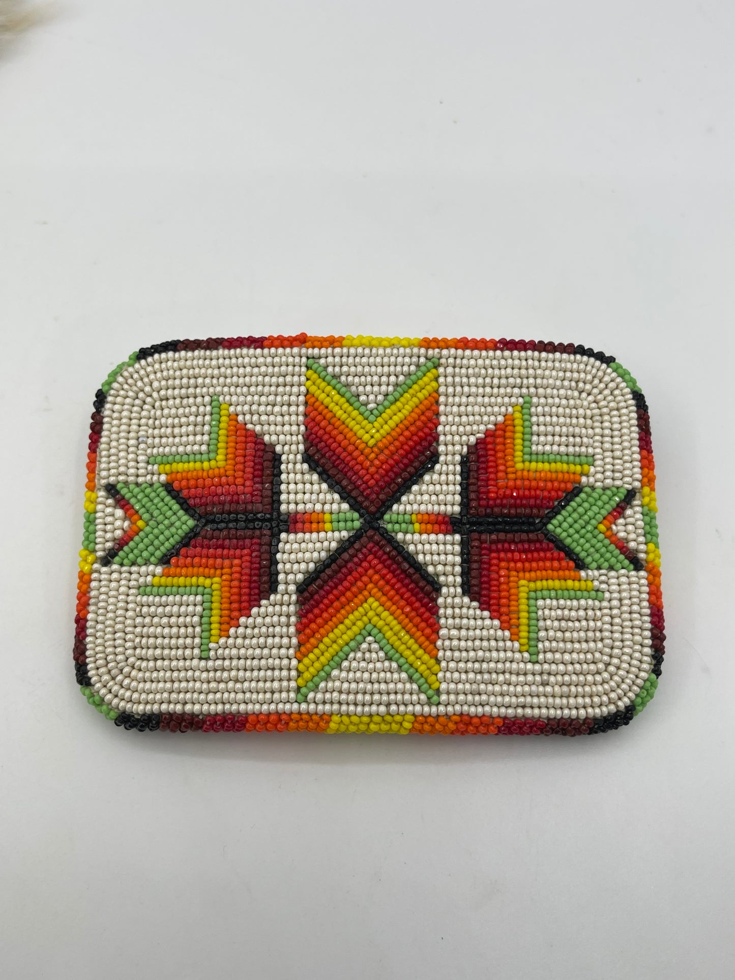 Navajo Design Beaded Belt Buckle 4.5" x 3"