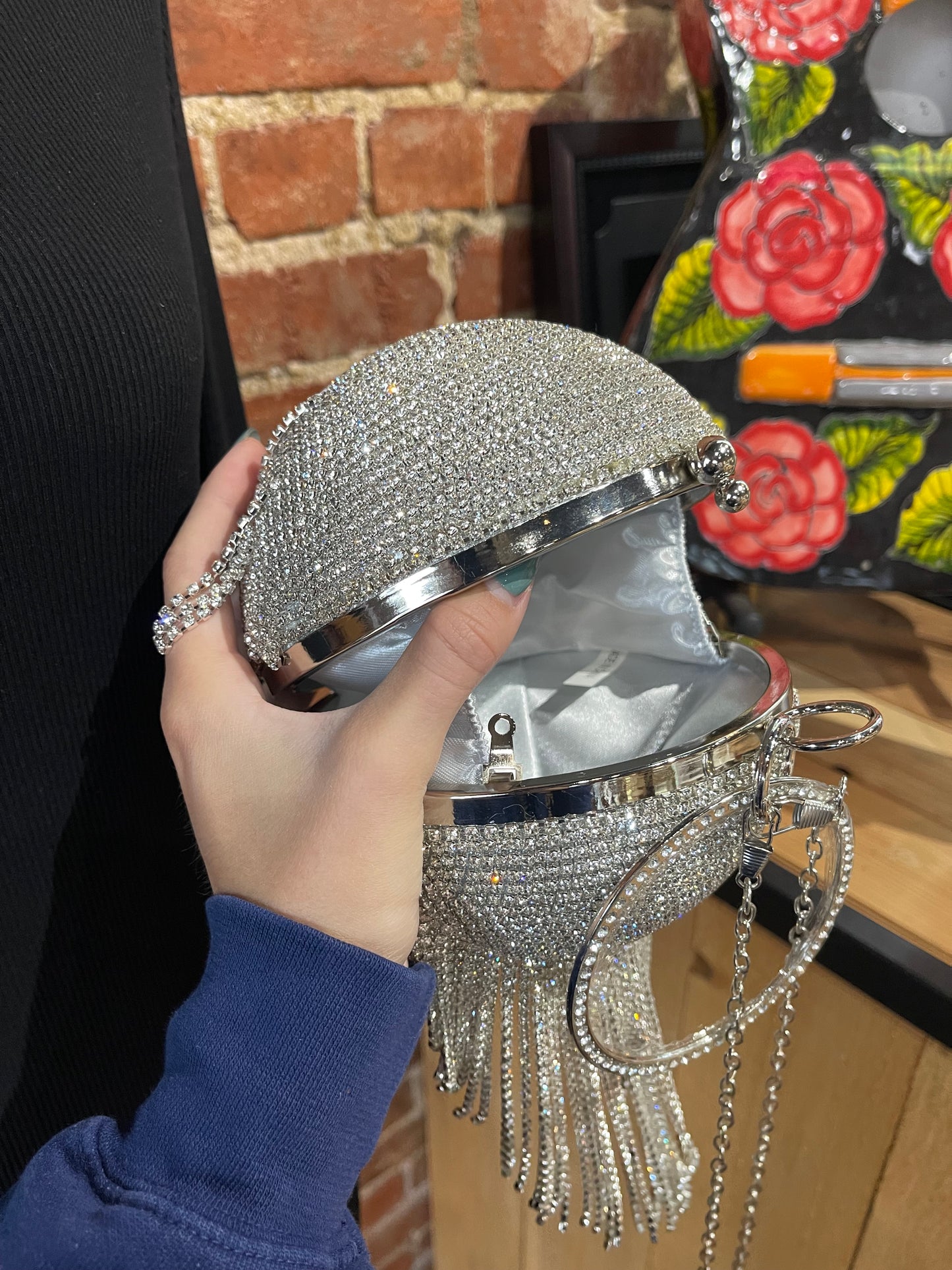 Silver Disco Ball Purse