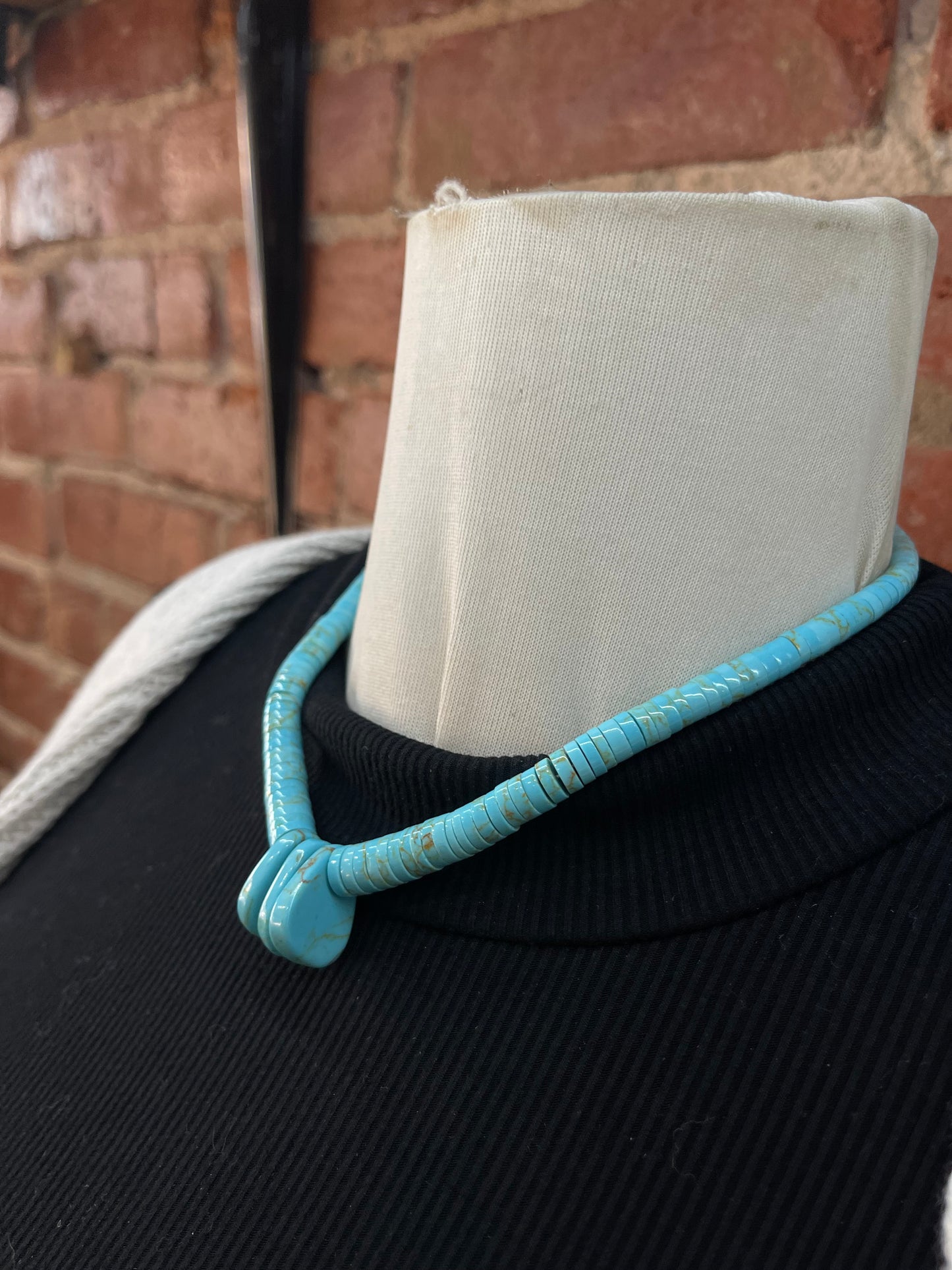16" Block Turquoise Necklace by Jacla Style, Navajo