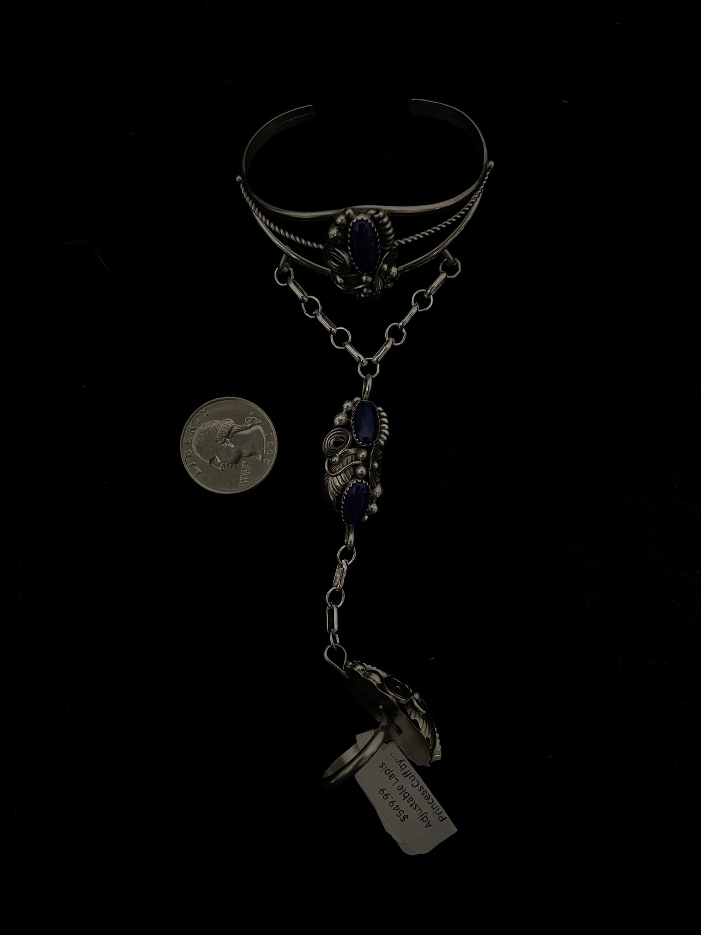 Adjustable Lapis Princess Cuff by Max Calladitto, Navajo